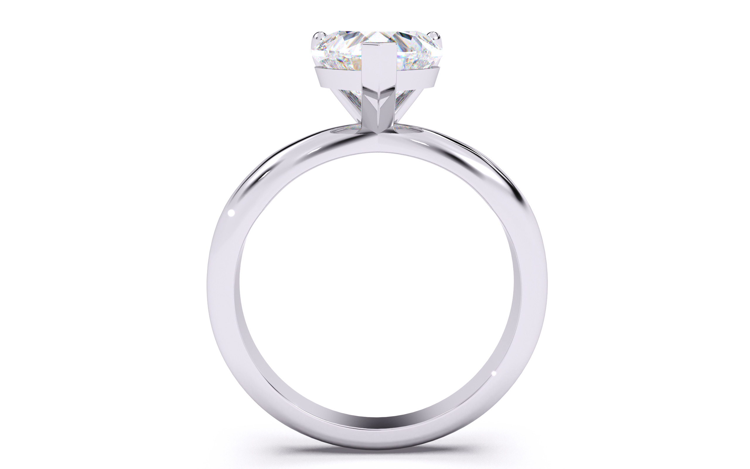 Heart Diamond Solitaire Ring 3D print model 3D print model_24