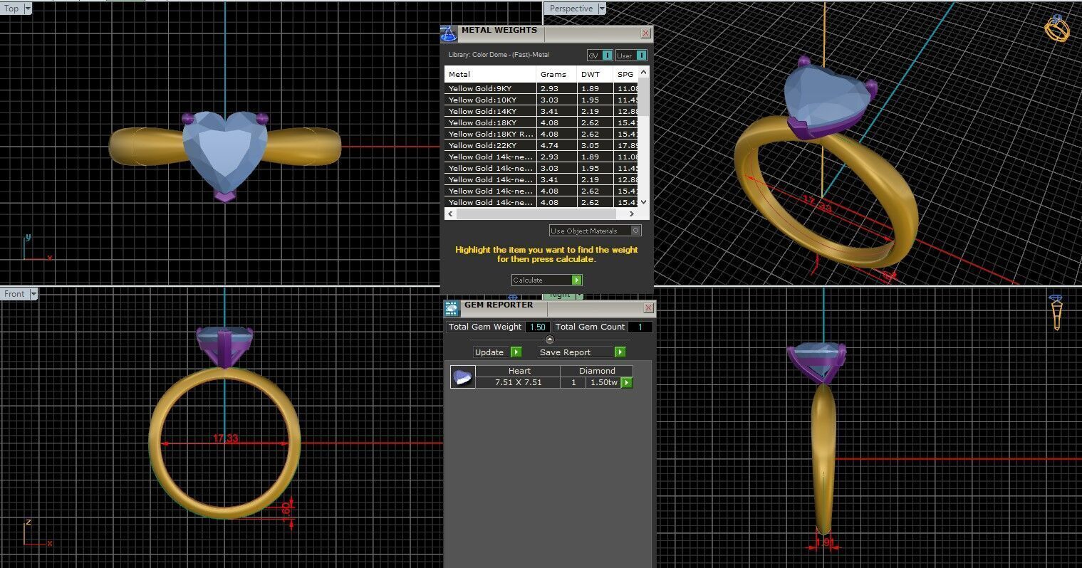 Heart Diamond Solitaire Ring 3D print model 3D print model_25