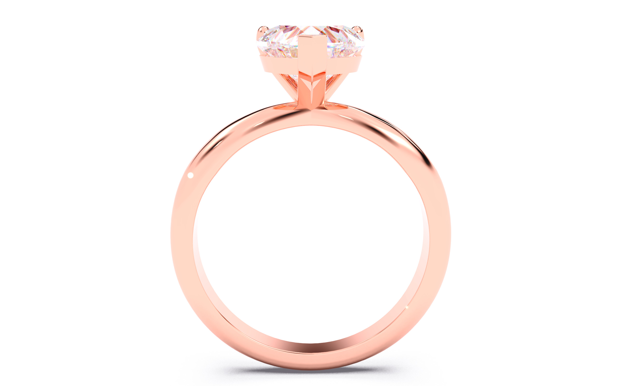 Heart Diamond Solitaire Ring 3D print model 3D print model_23