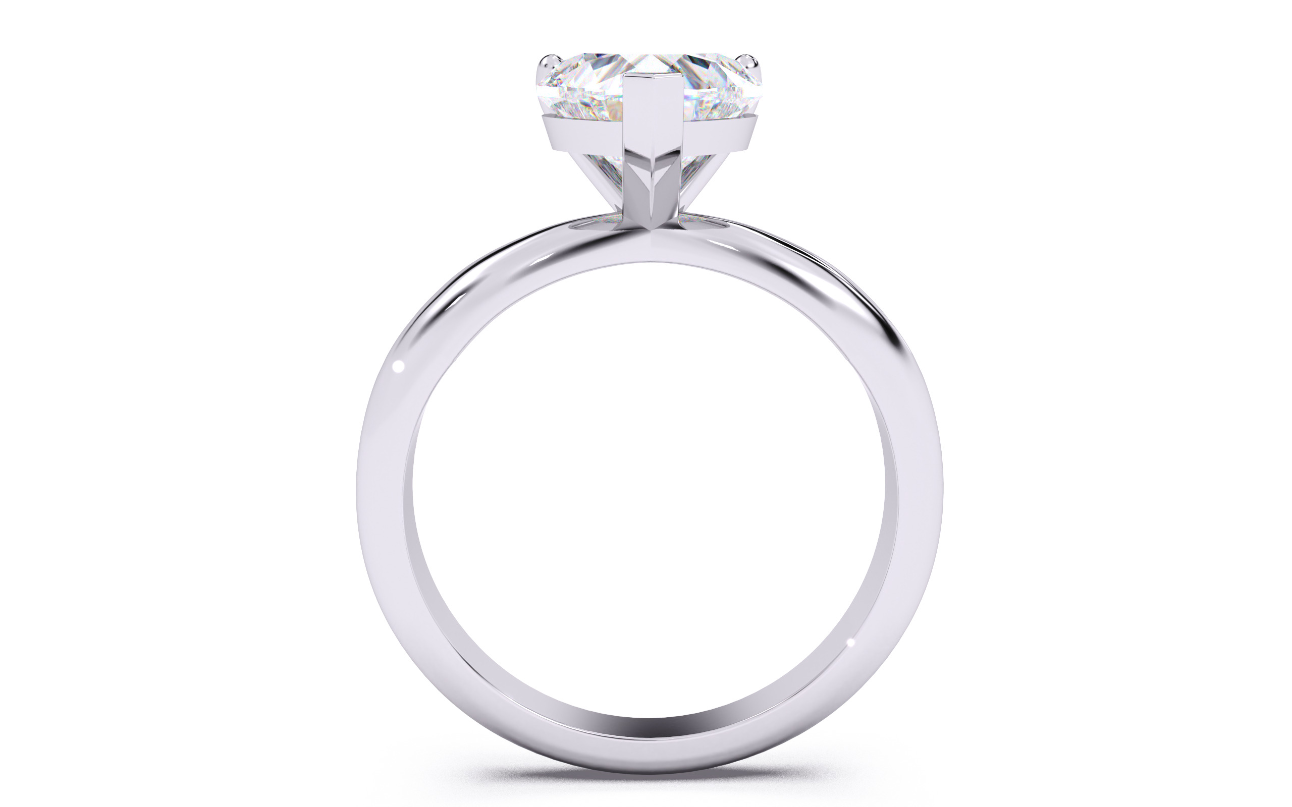 Heart Diamond Solitaire Ring 3D print model 3D print model_3