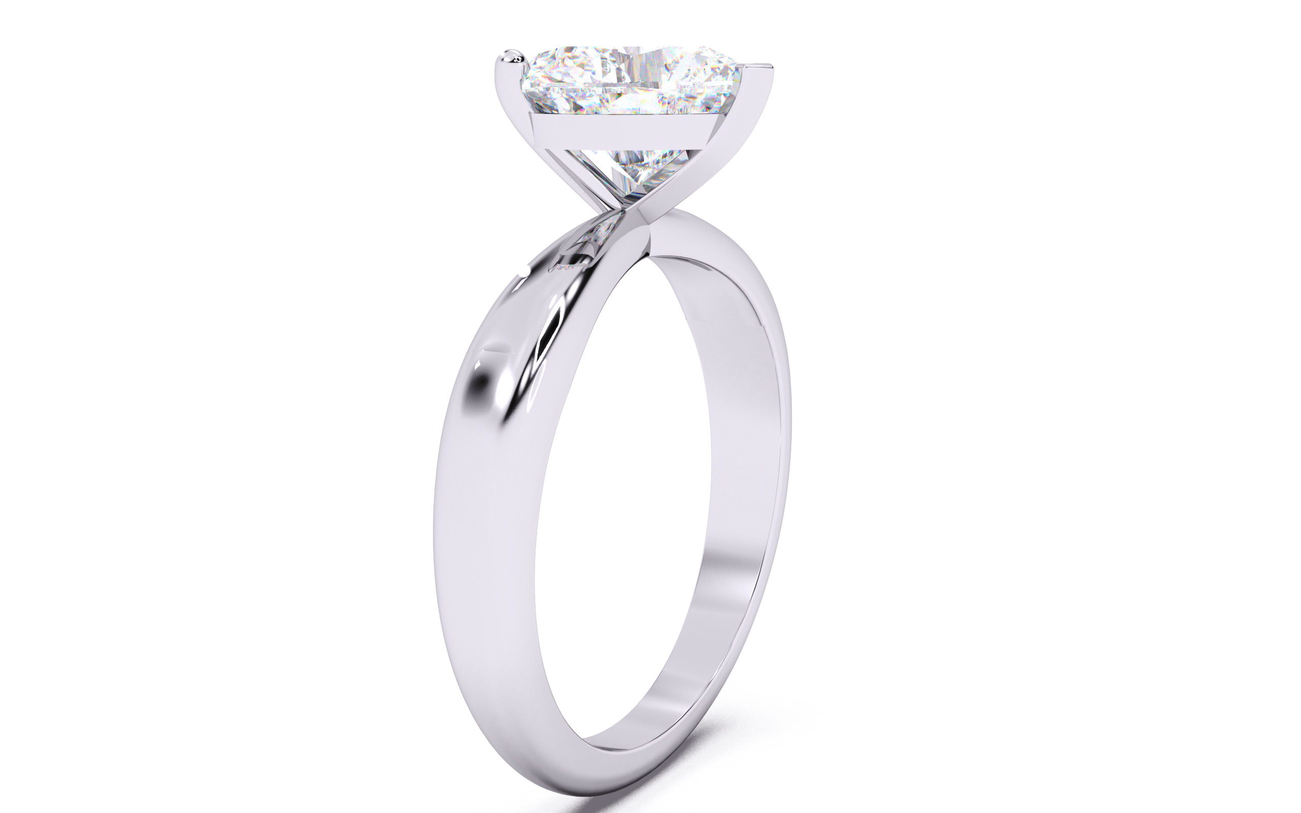 Heart Diamond Solitaire Ring 3D print model 3D print model_16