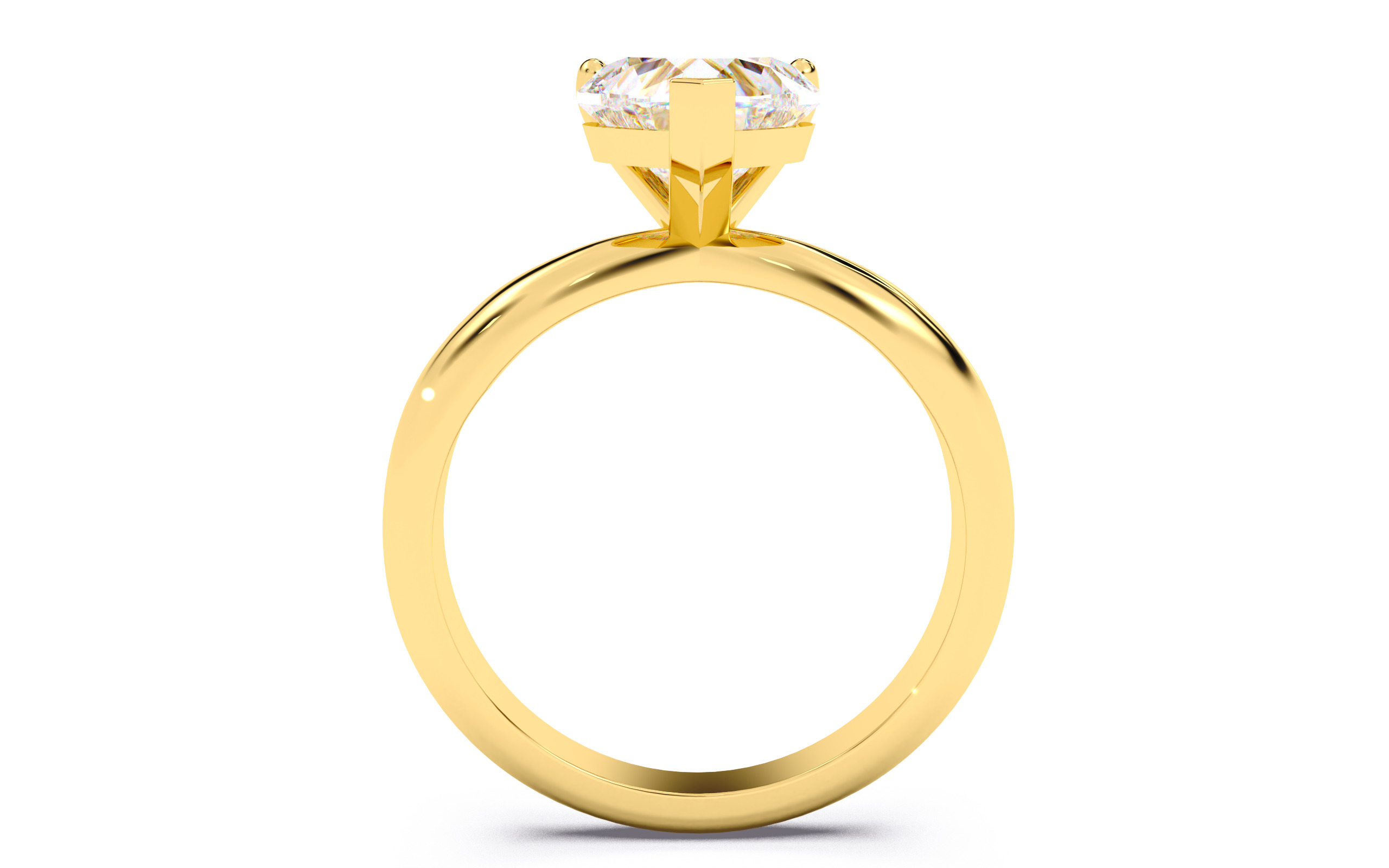 Heart Diamond Solitaire Ring 3D print model 3D print model_5
