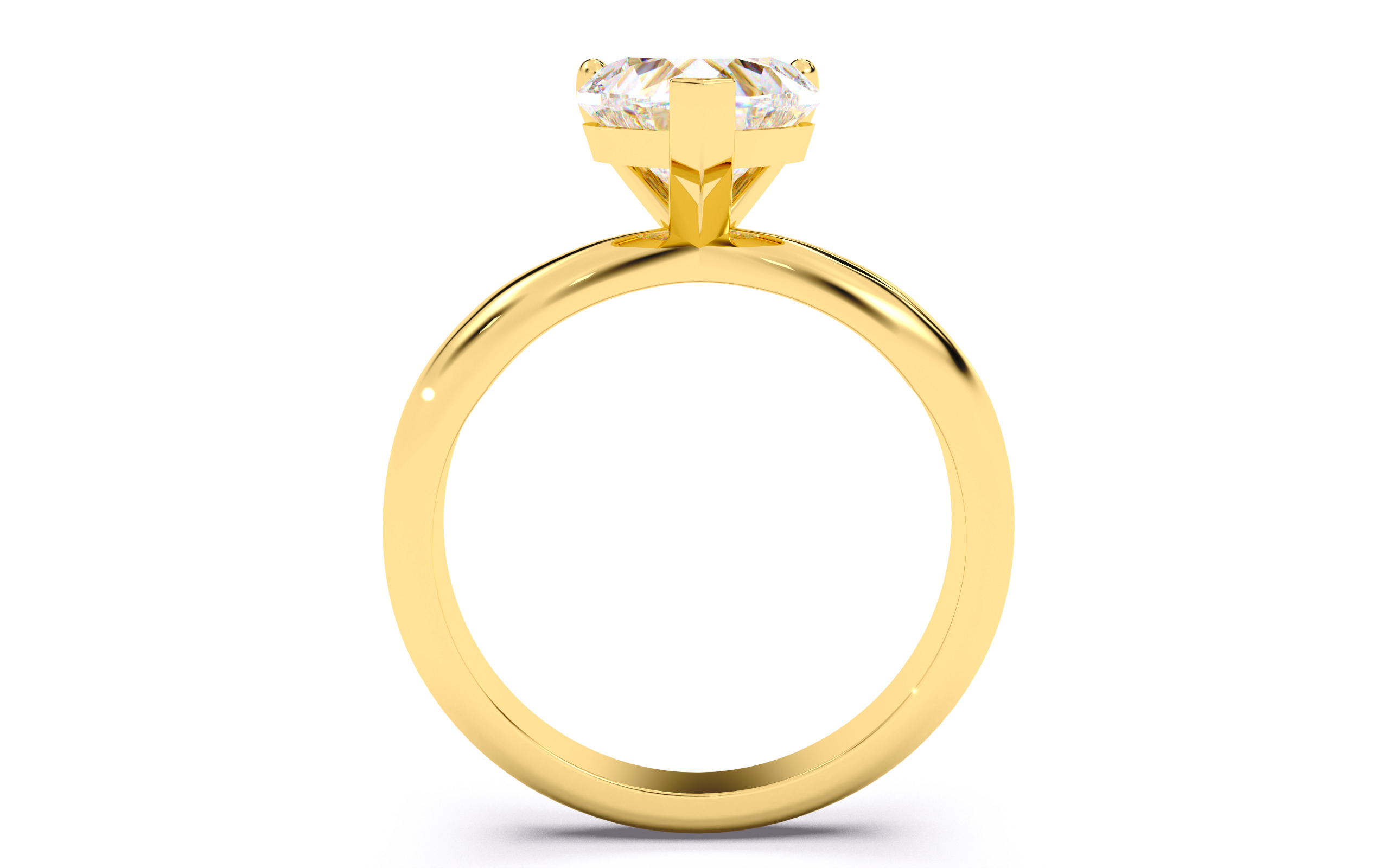Heart Diamond Solitaire Ring 3D print model 3D print model_4