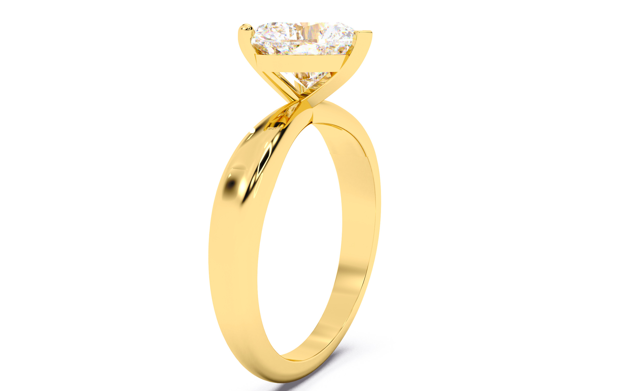 Heart Diamond Solitaire Ring 3D print model 3D print model_18