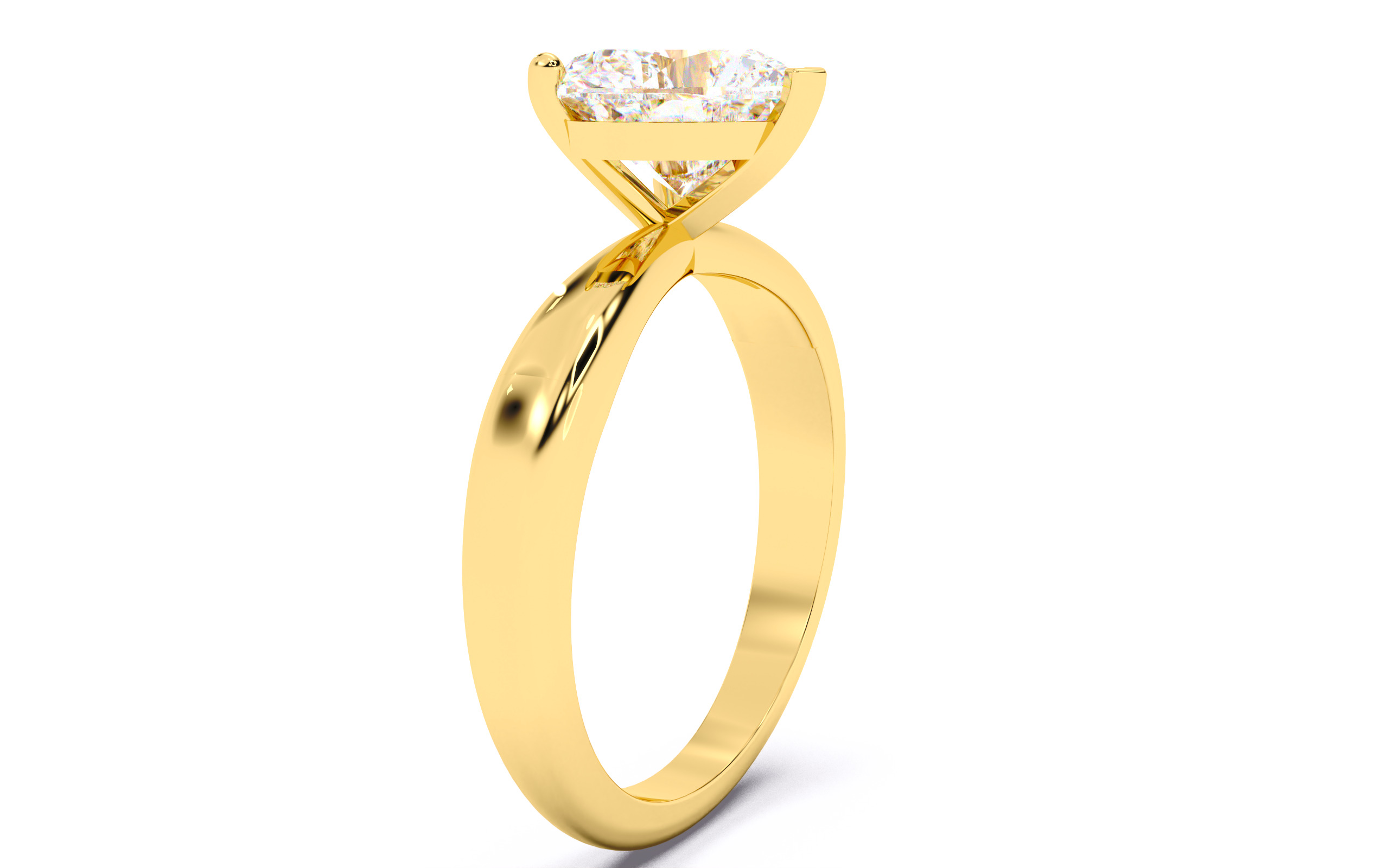 Heart Diamond Solitaire Ring 3D print model 3D print model_17