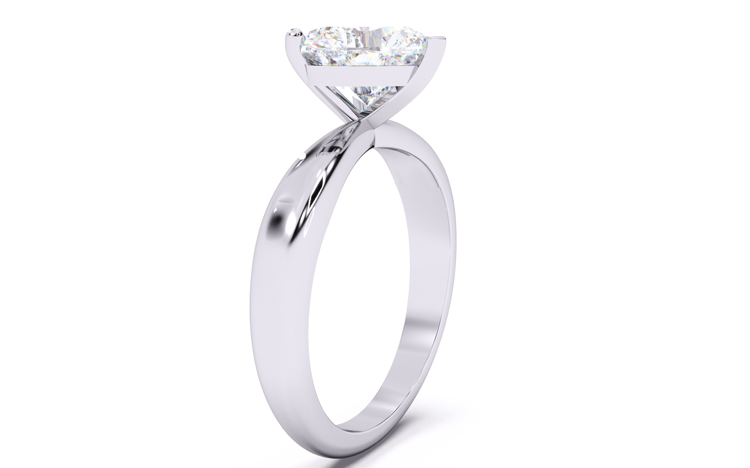 Heart Diamond Solitaire Ring 3D print model 3D print model_15