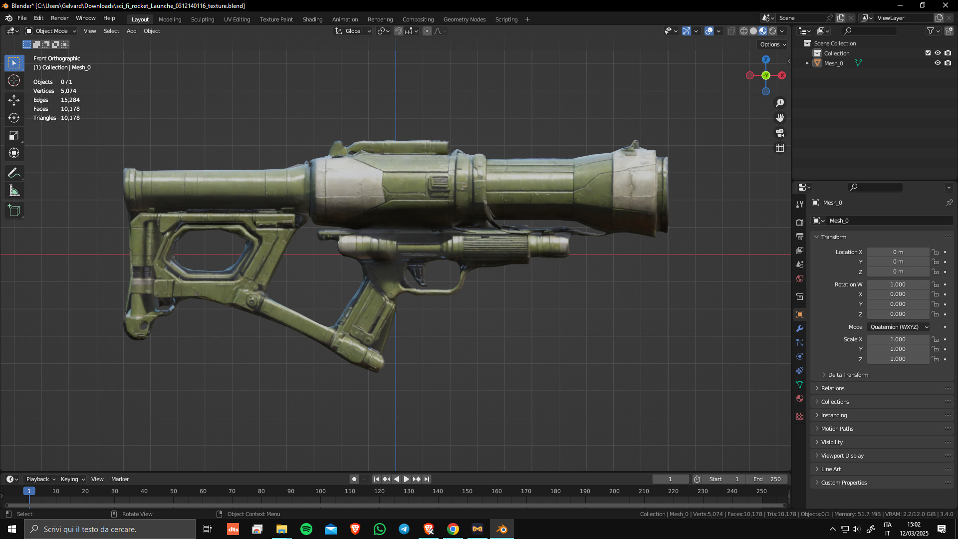 Sci-Fi Rocket Launcher 02 Low Poly Game Ready Asset Low-poly 3D model_2