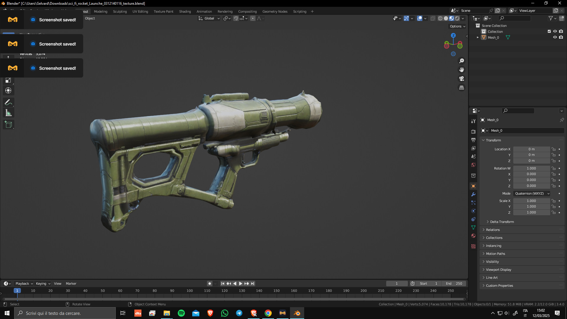 Sci-Fi Rocket Launcher 02 Low Poly Game Ready Asset Low-poly 3D model_8