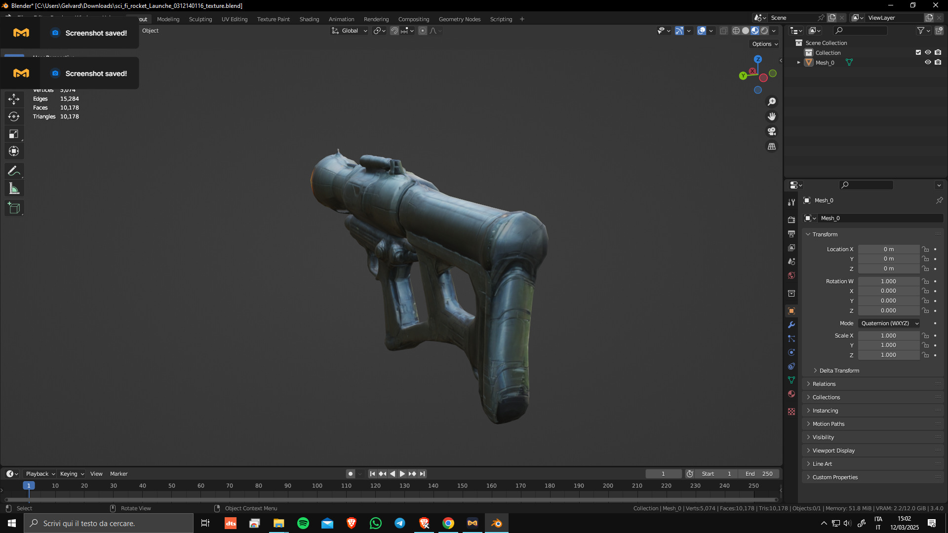 Sci-Fi Rocket Launcher 02 Low Poly Game Ready Asset Low-poly 3D model_7