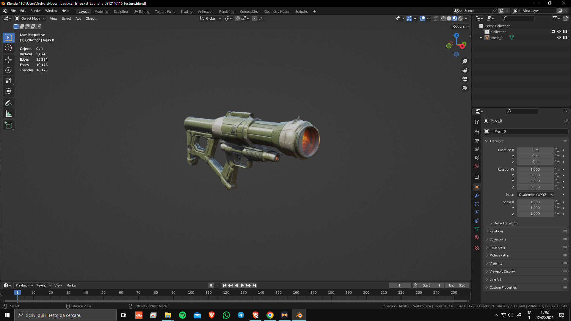 Sci-Fi Rocket Launcher 02 Low Poly Game Ready Asset Low-poly 3D model_5