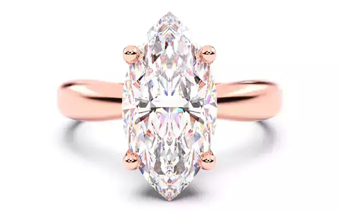 Marquise Diamond Solitaire Ring 3D print model