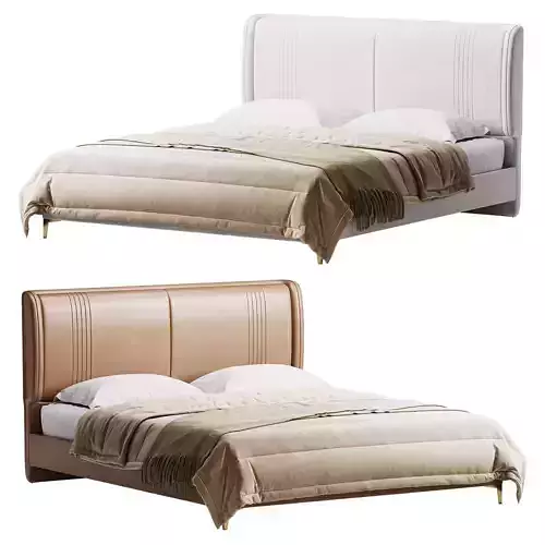 Contemporary White Pine Wooden Standard Bed