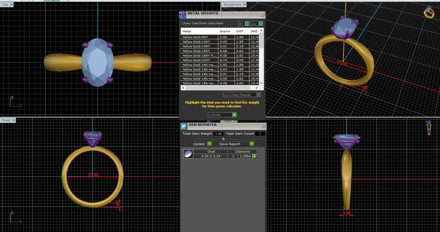 Oval Diamond Solitaire Ring 3D print model 3D print model_25