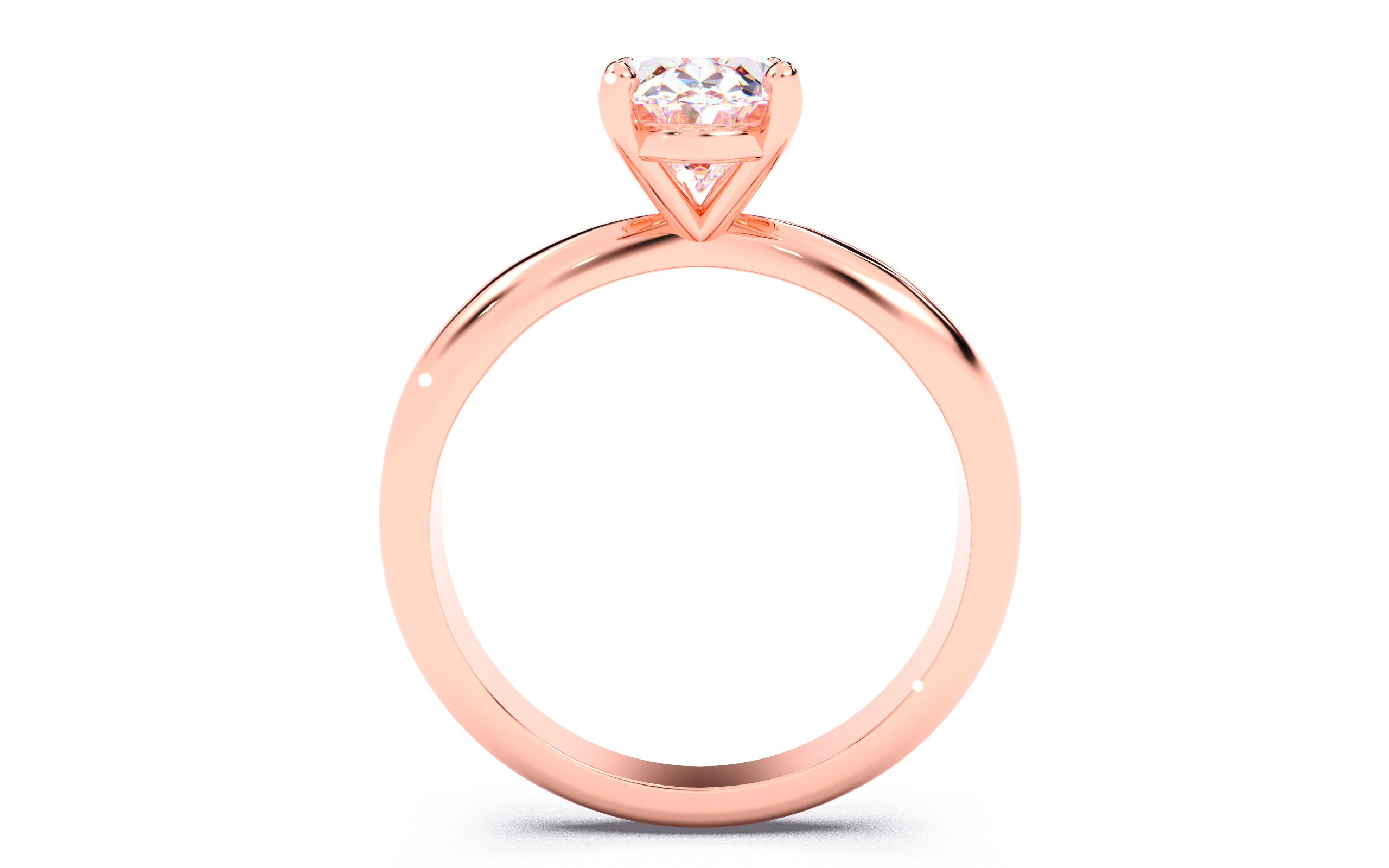Oval Diamond Solitaire Ring 3D print model 3D print model_23