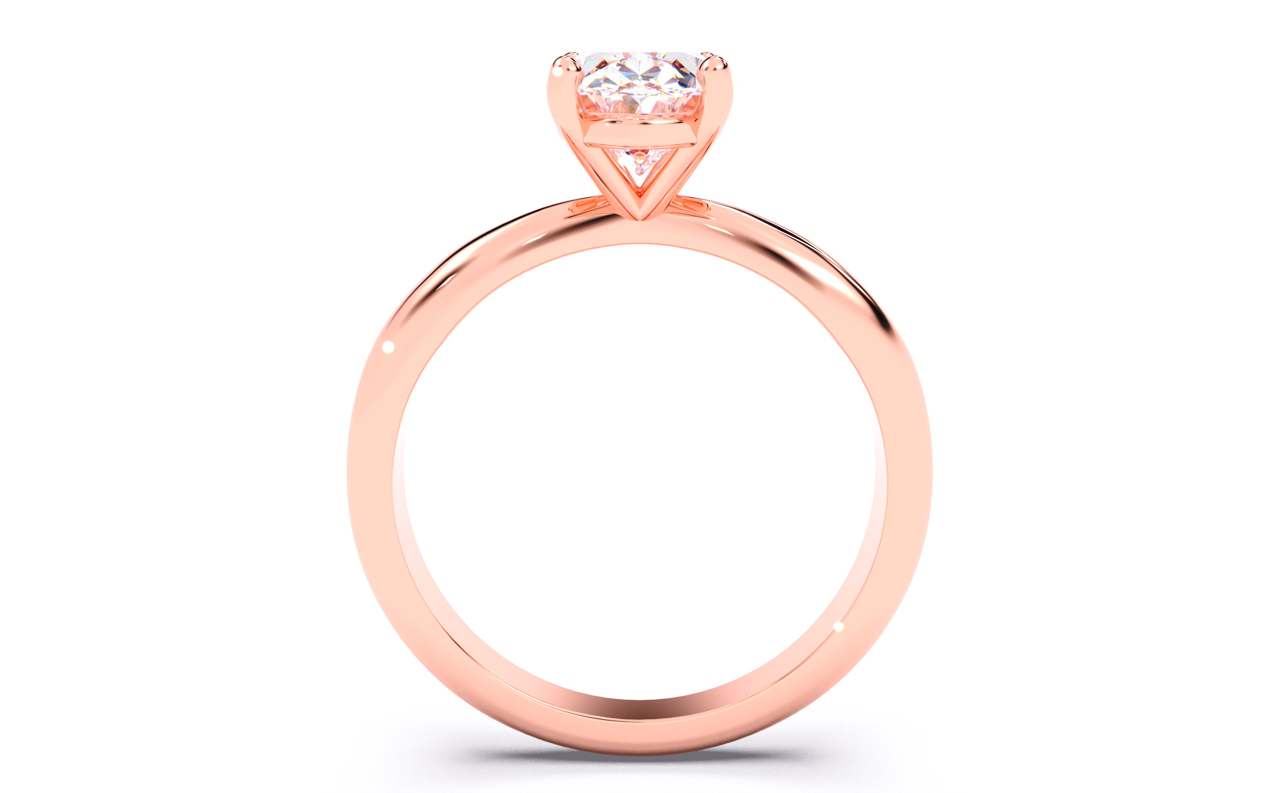 Oval Diamond Solitaire Ring 3D print model 3D print model_22