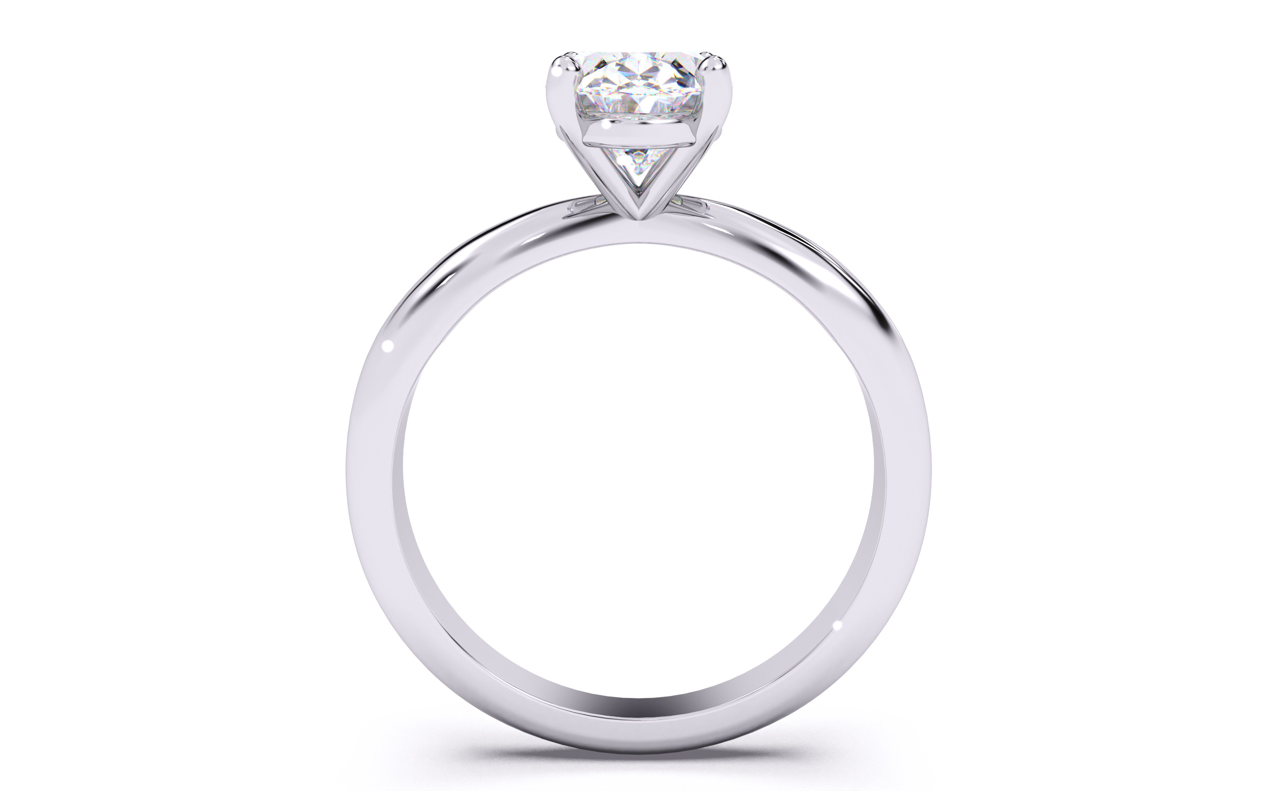 Oval Diamond Solitaire Ring 3D print model 3D print model_24