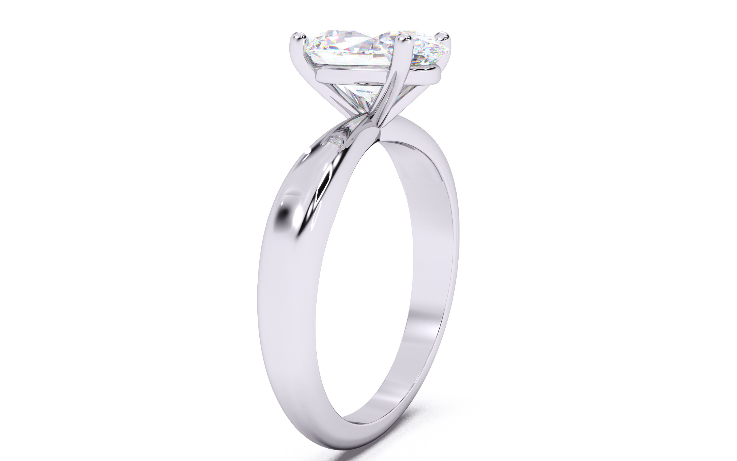 Oval Diamond Solitaire Ring 3D print model 3D print model_16