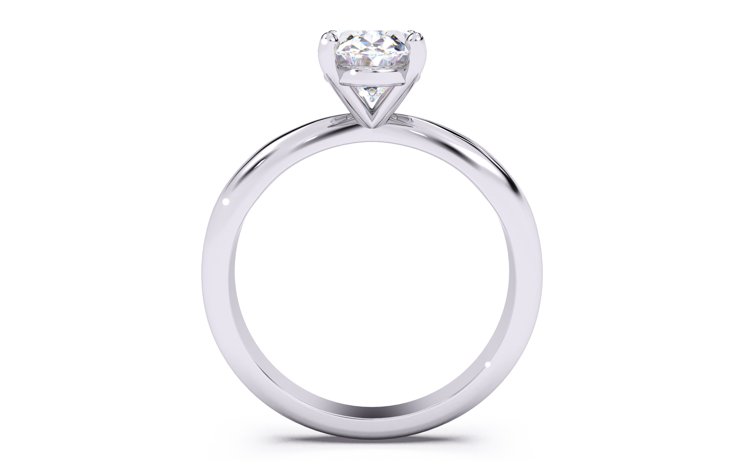 Oval Diamond Solitaire Ring 3D print model 3D print model_3