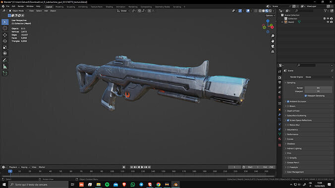 Sci-Fi SubMachine Gun 01 Low Poly Game Ready Asset Low-poly 3D model