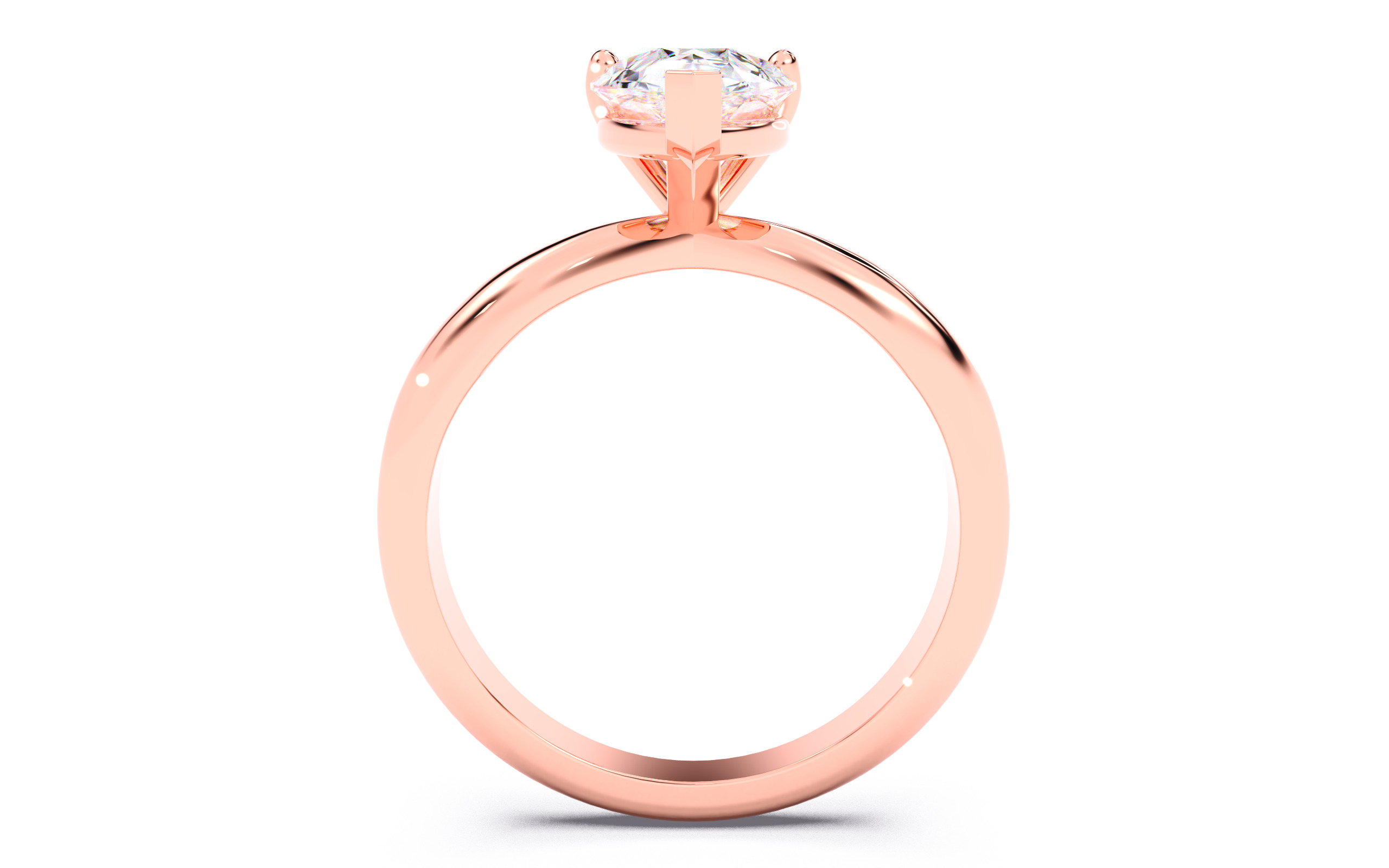 Pear Diamond Solitaire Ring 3D print model 3D print model_23
