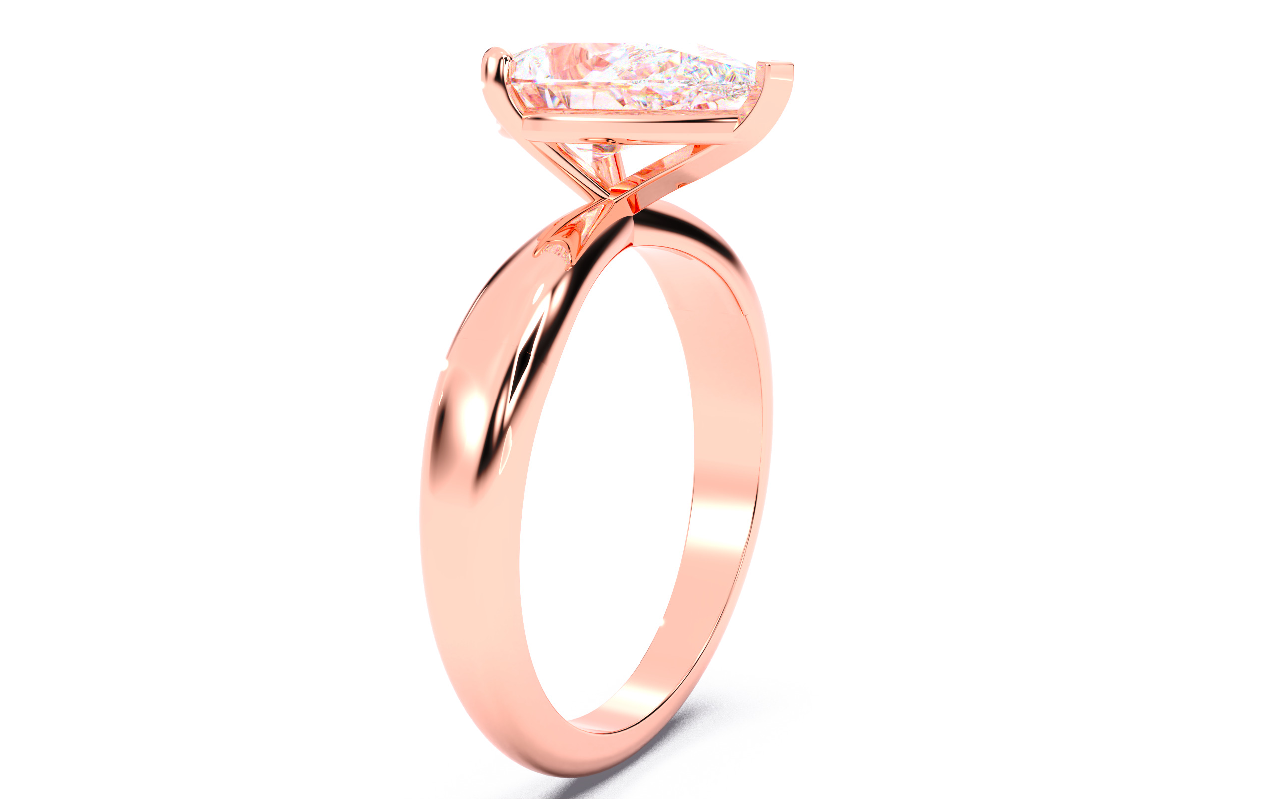 Pear Diamond Solitaire Ring 3D print model 3D print model_14