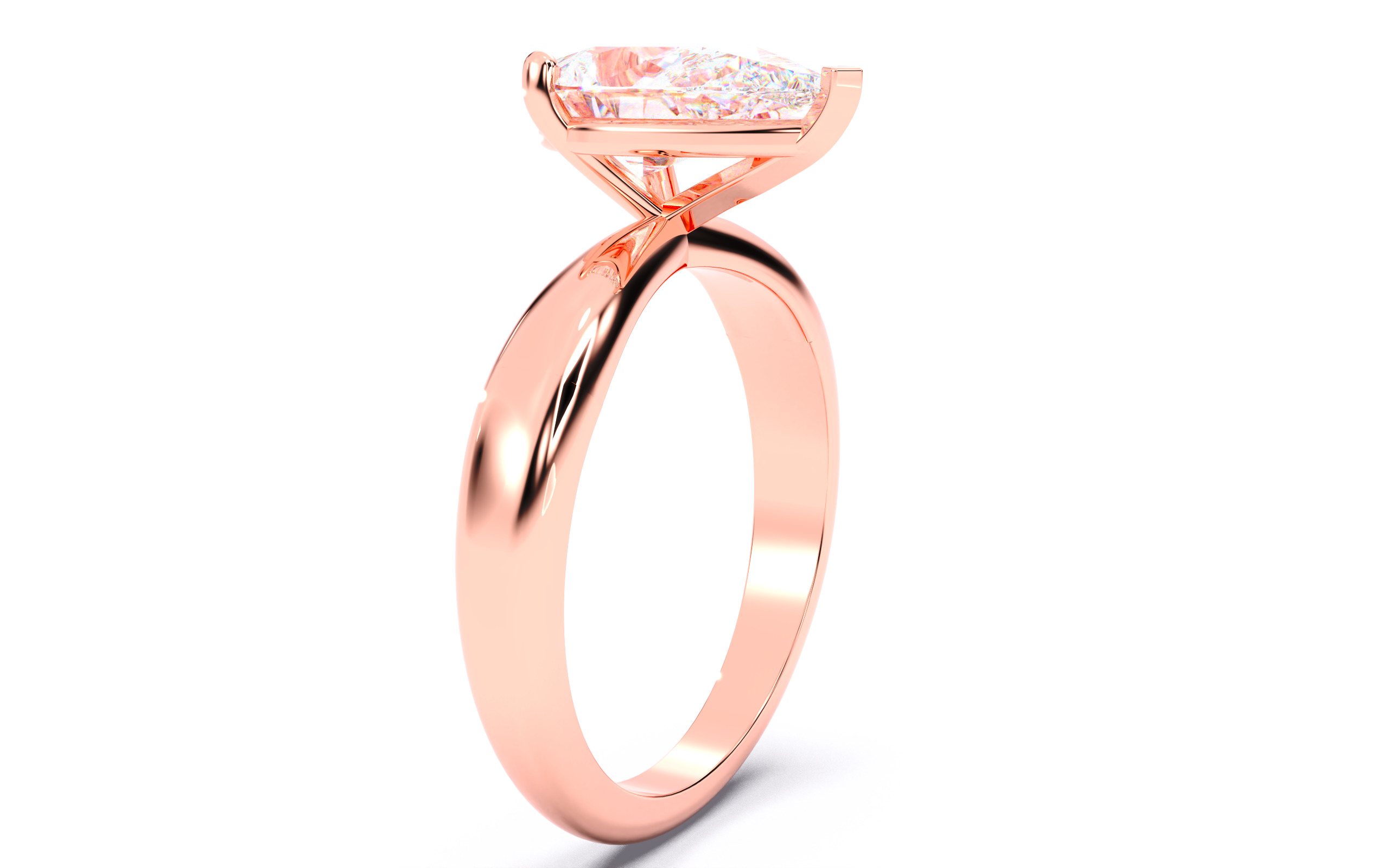Pear Diamond Solitaire Ring 3D print model 3D print model_12