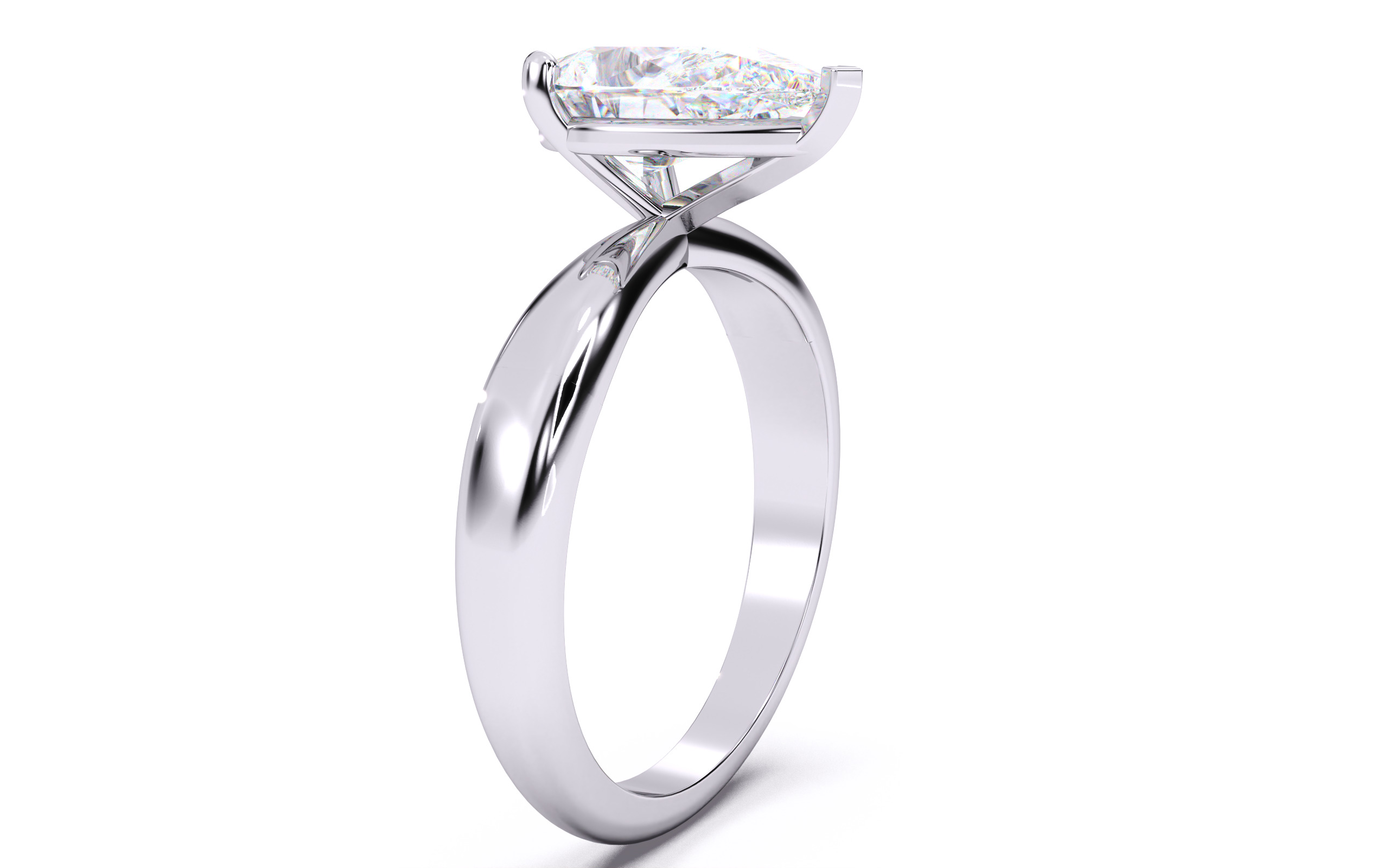 Pear Diamond Solitaire Ring 3D print model 3D print model_15
