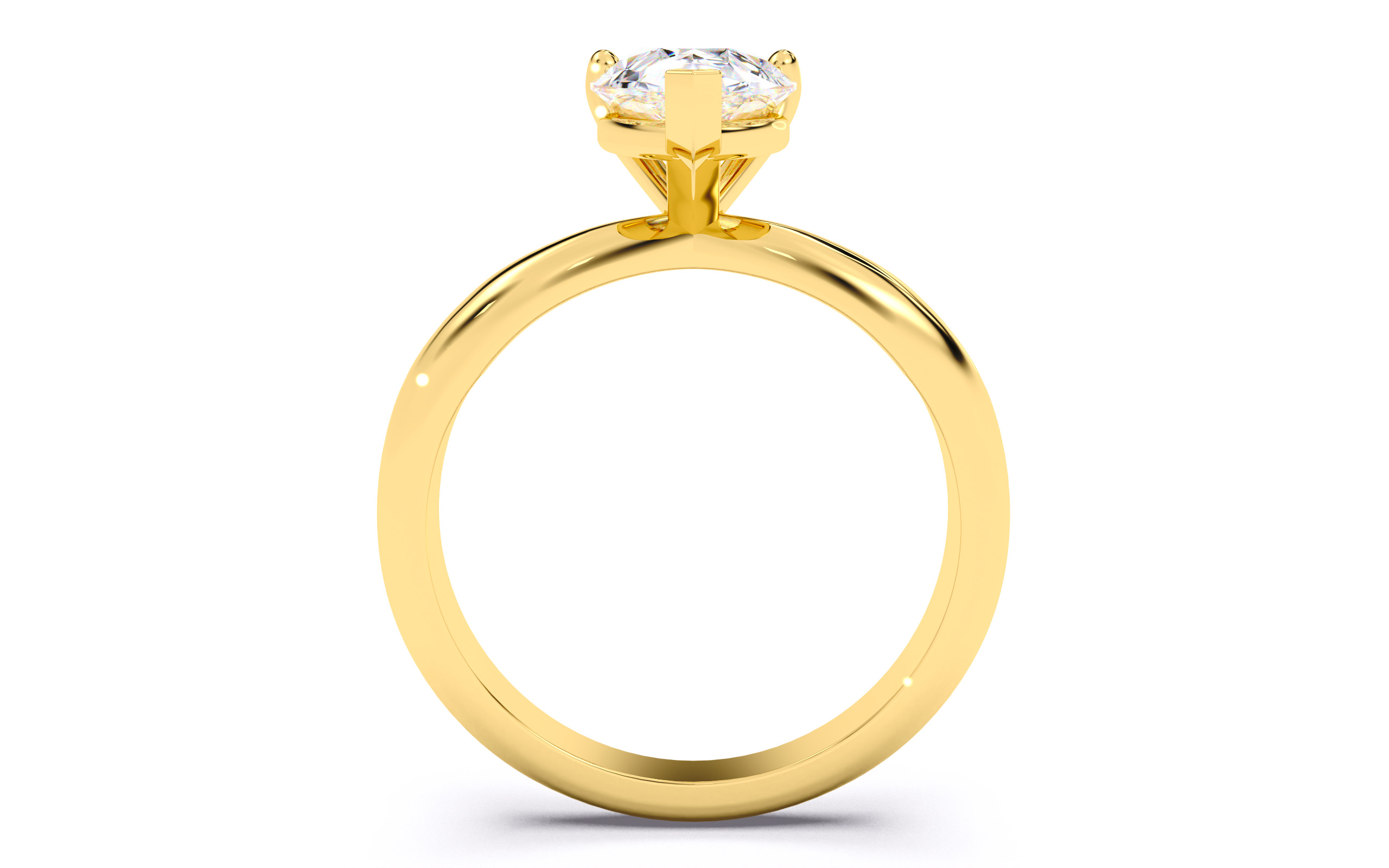 Pear Diamond Solitaire Ring 3D print model 3D print model_4