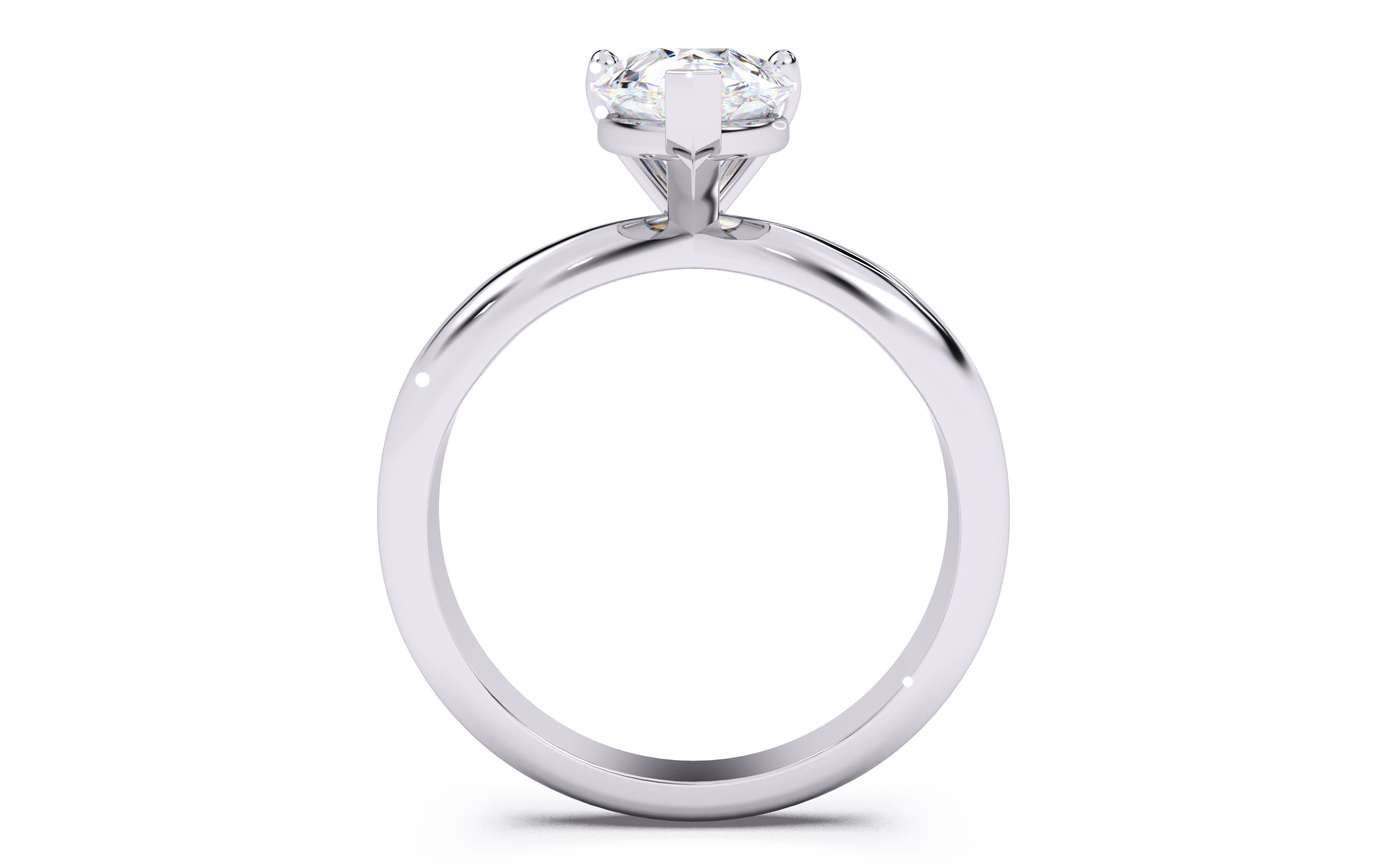 Pear Diamond Solitaire Ring 3D print model 3D print model_3