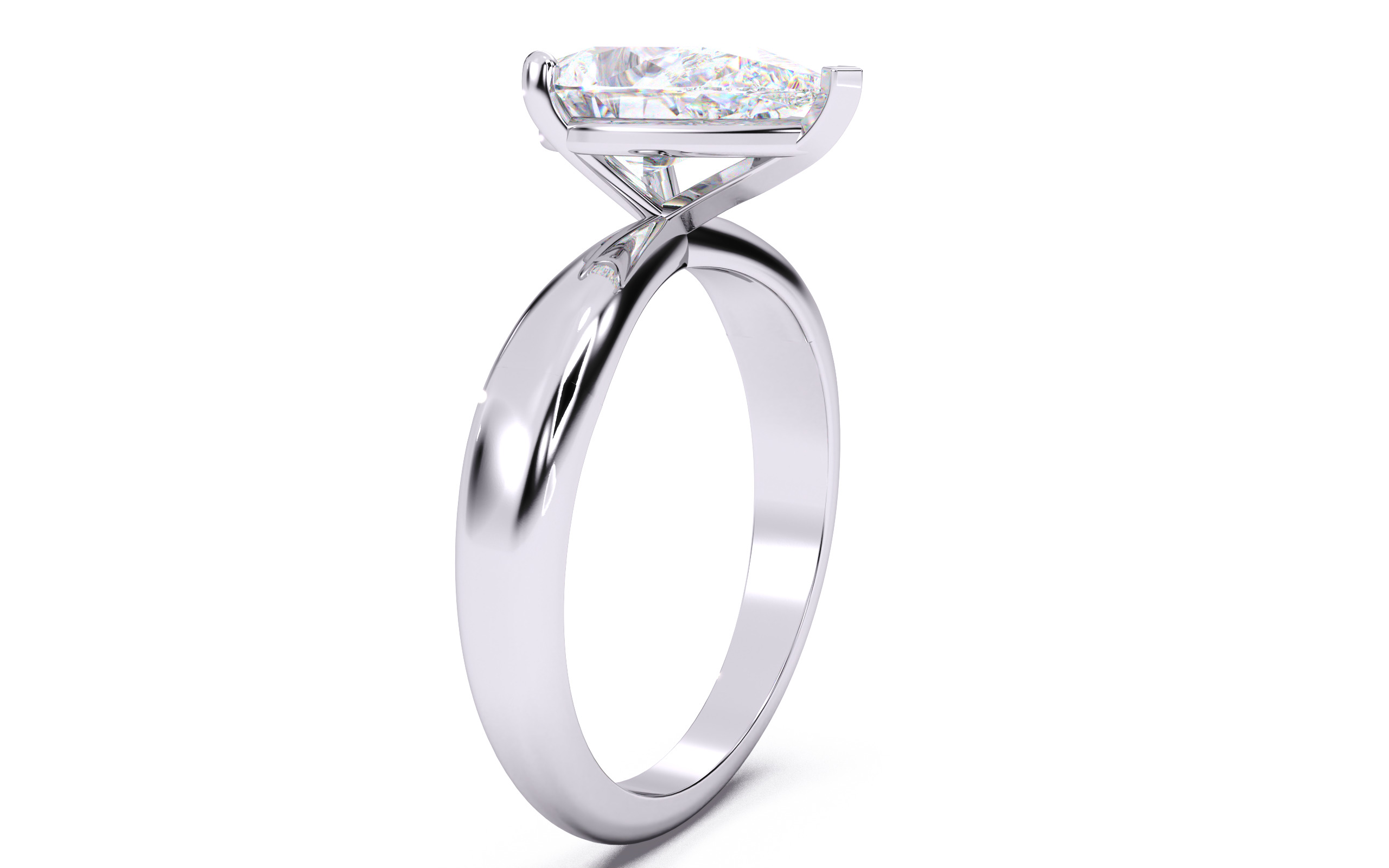 Pear Diamond Solitaire Ring 3D print model 3D print model_16