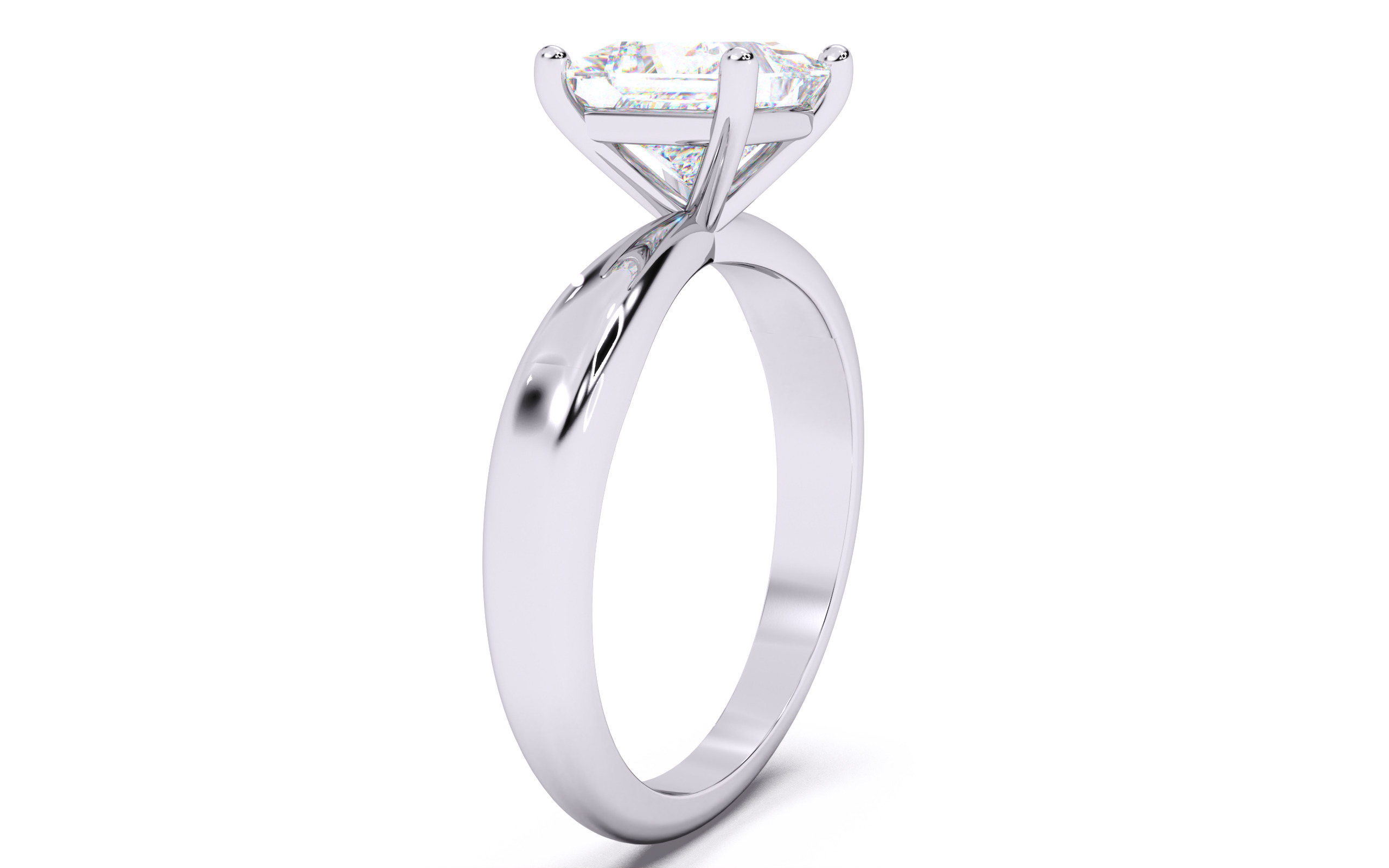 Princess Diamond Solitaire Ring 3D print model 3D print model_15