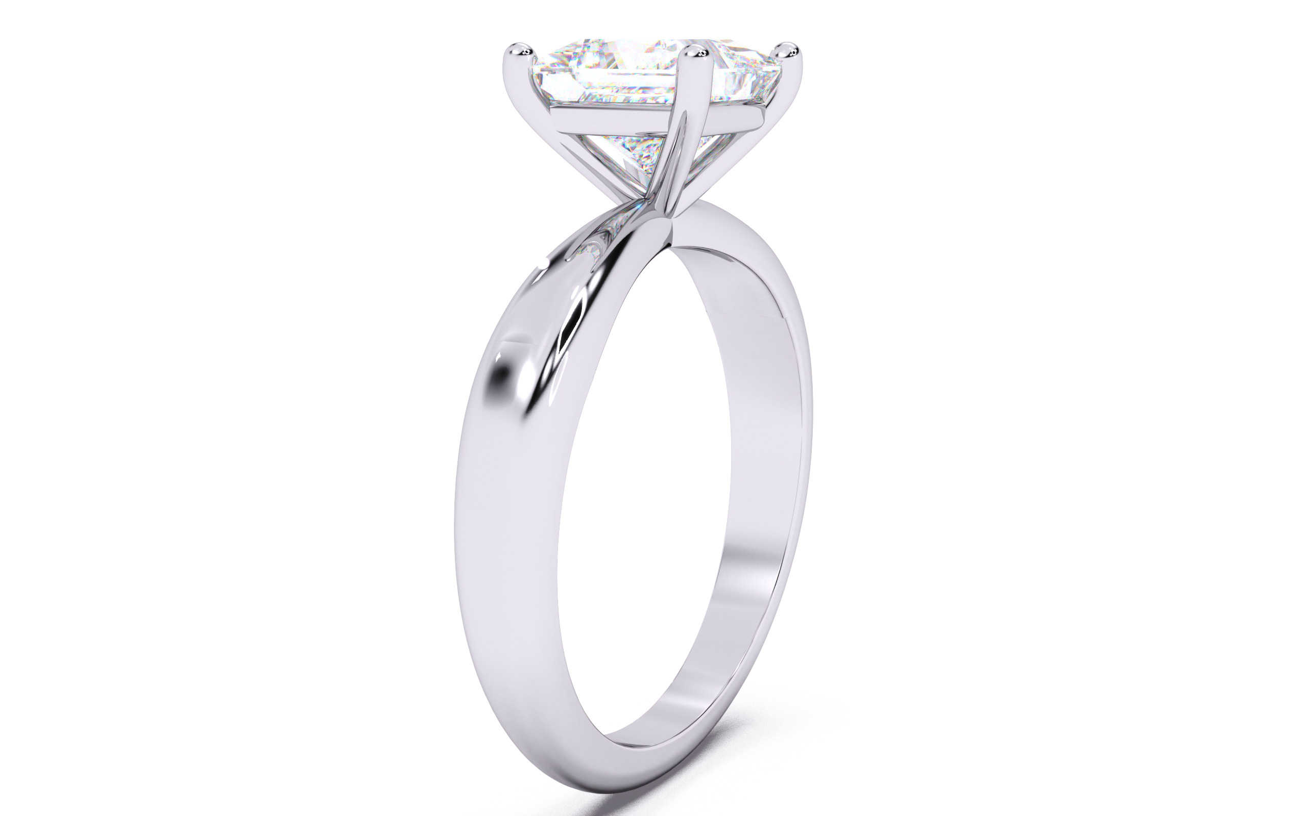 Princess Diamond Solitaire Ring 3D print model 3D print model_16