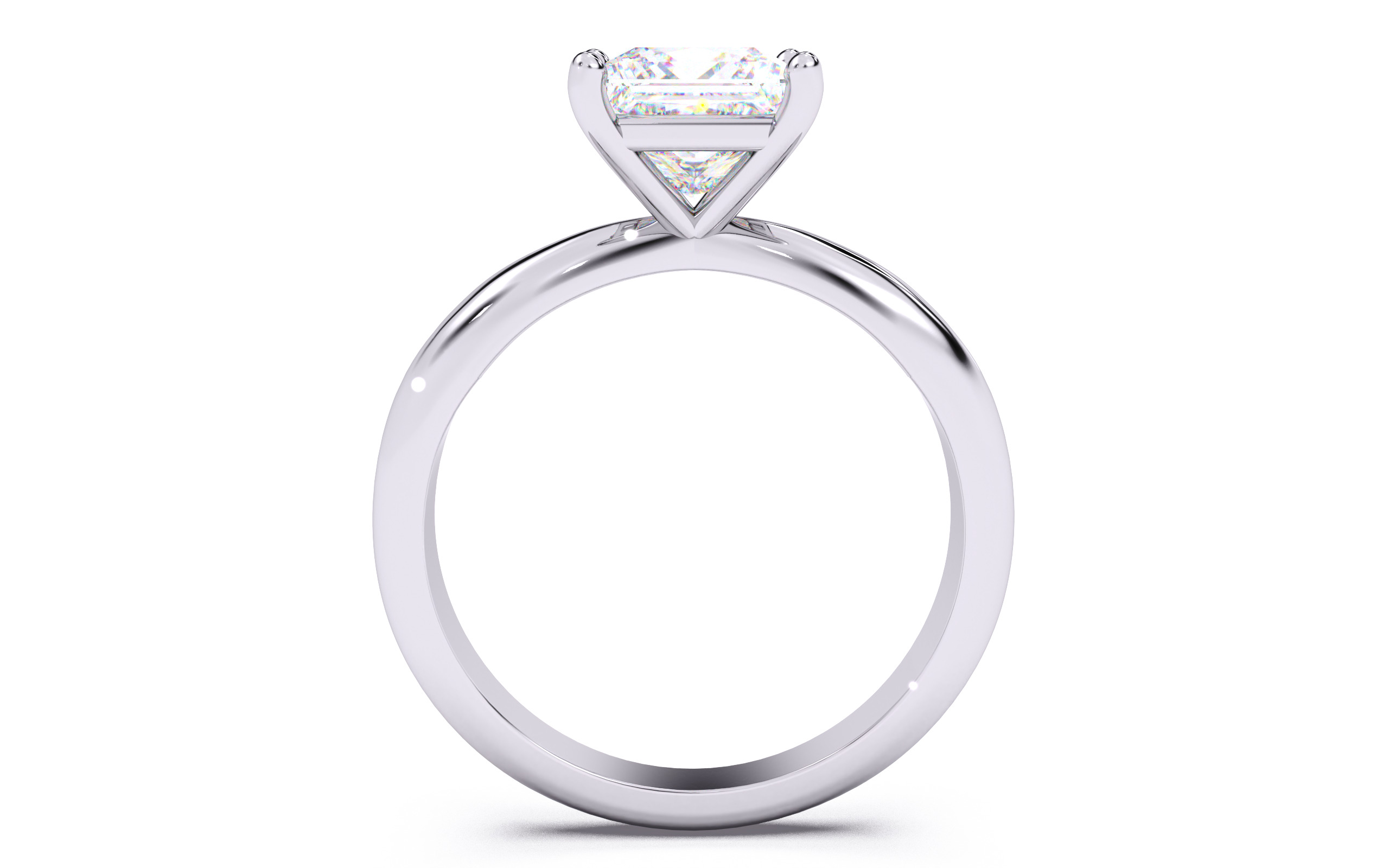 Princess Diamond Solitaire Ring 3D print model 3D print model_3