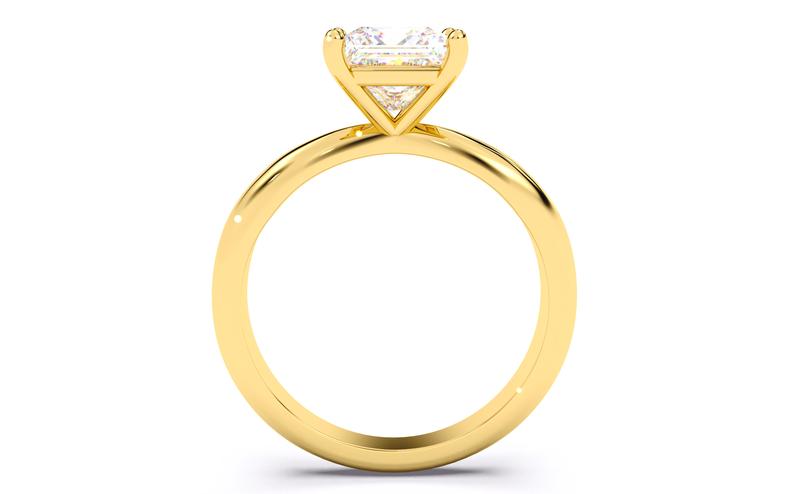 Princess Diamond Solitaire Ring 3D print model 3D print model_4