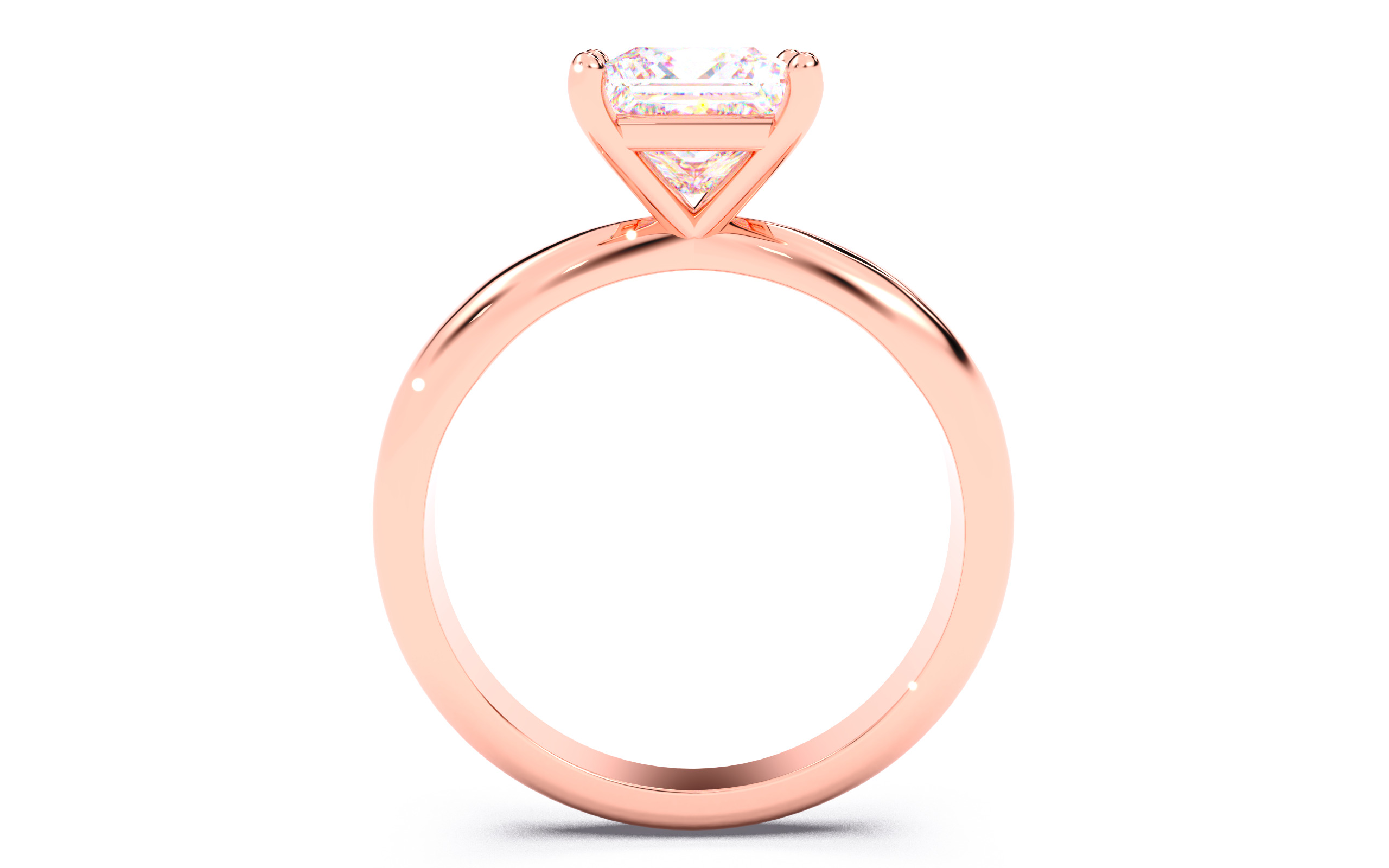 Princess Diamond Solitaire Ring 3D print model 3D print model_23