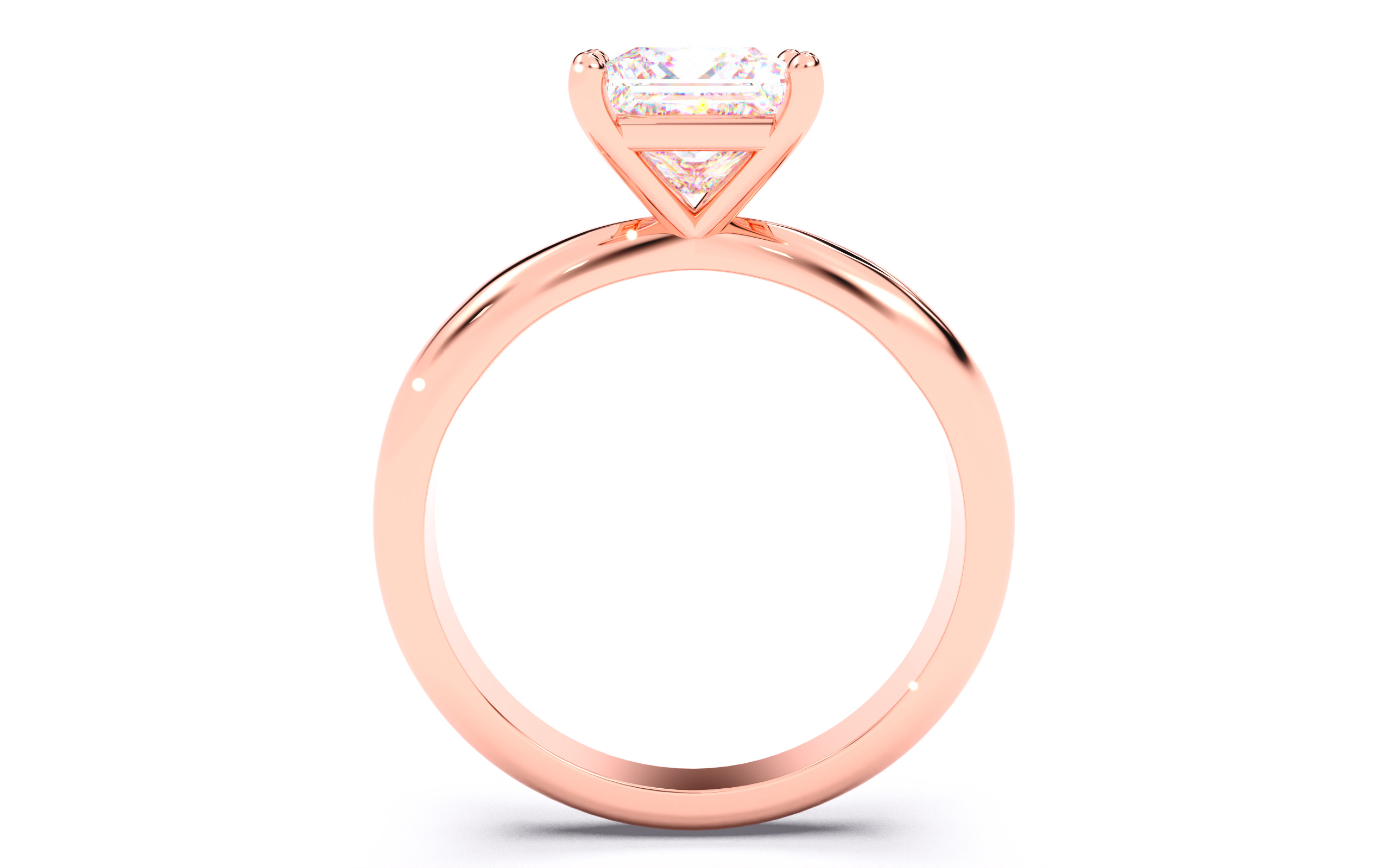 Princess Diamond Solitaire Ring 3D print model 3D print model_22
