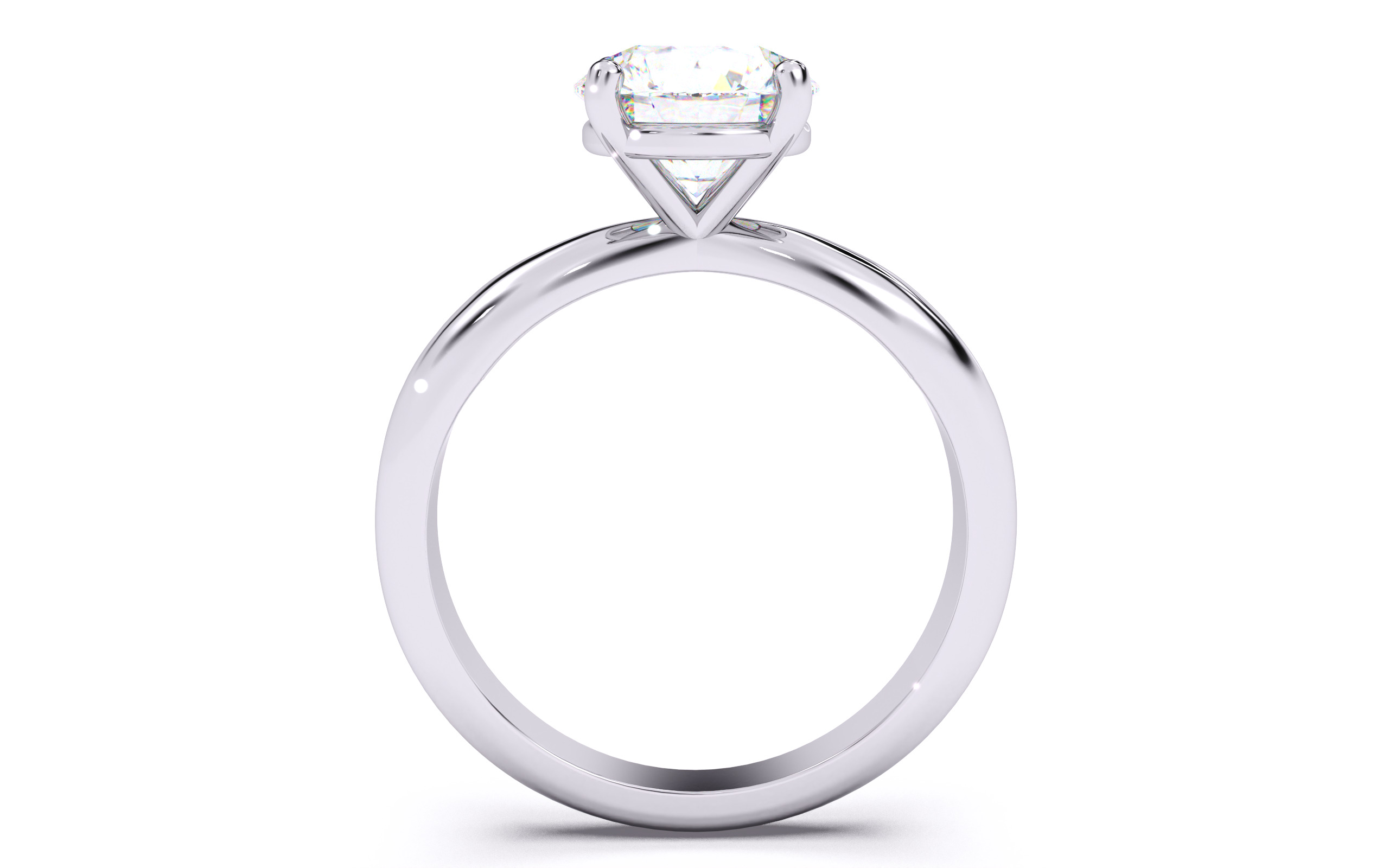 Round Diamond Solitaire Ring 3D print model 3D print model_24