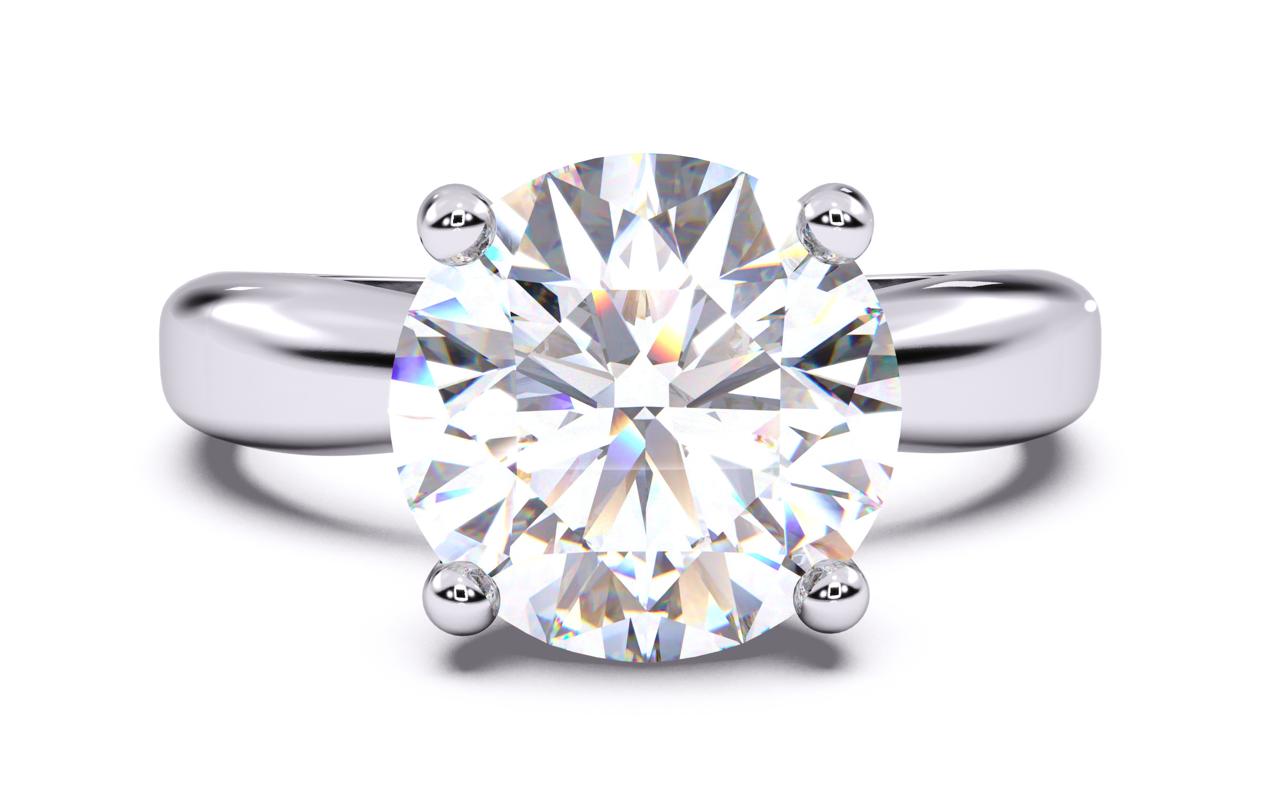 Round Diamond Solitaire Ring 3D print model 3D print model_19