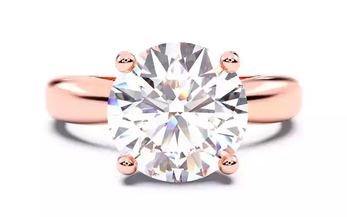 Round Diamond Solitaire Ring 3D print model 3D print model