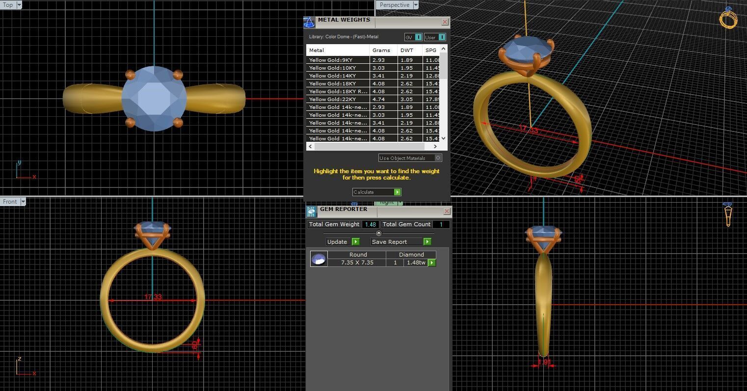 Round Diamond Solitaire Ring 3D print model 3D print model_25