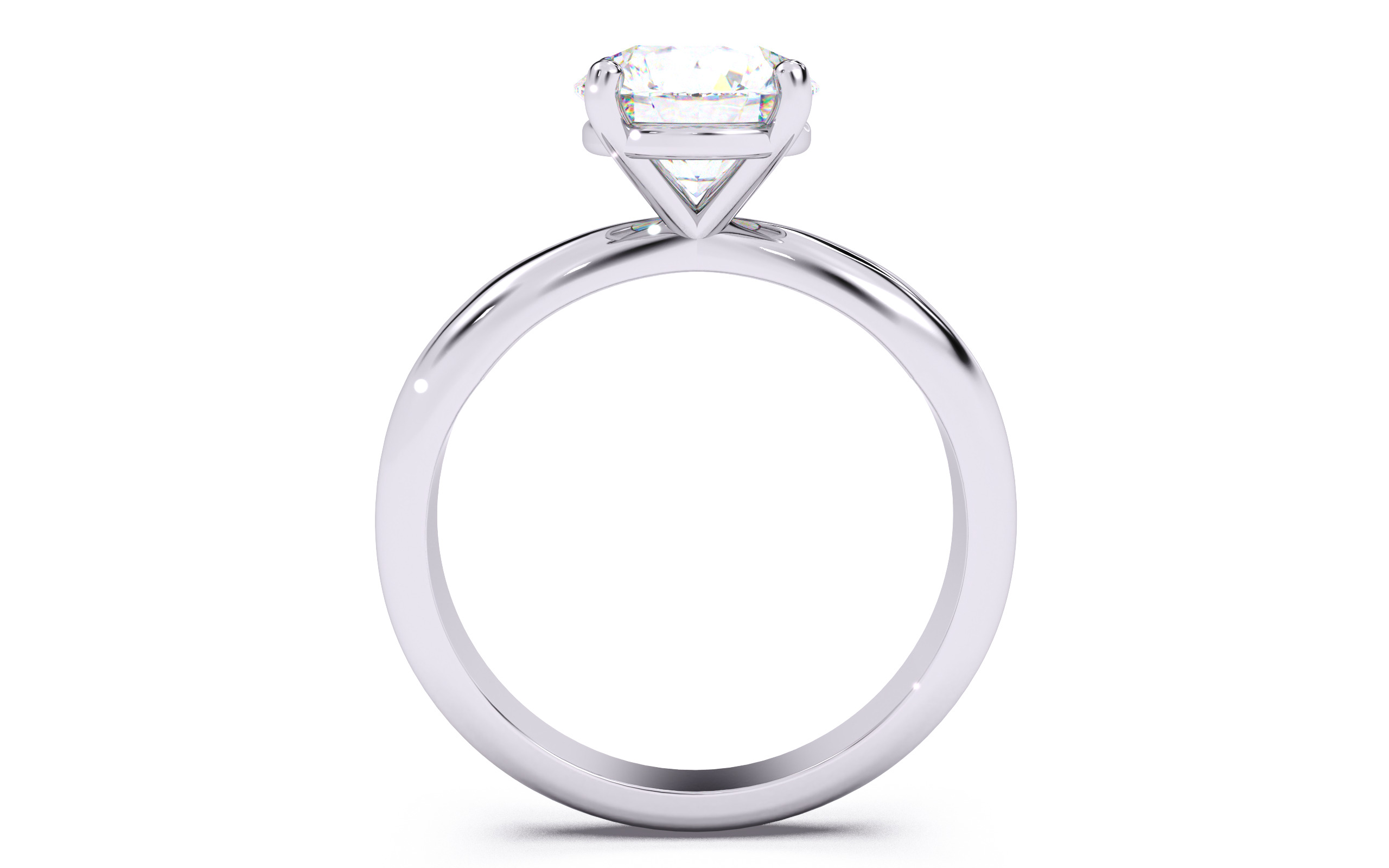 Round Diamond Solitaire Ring 3D print model 3D print model_3
