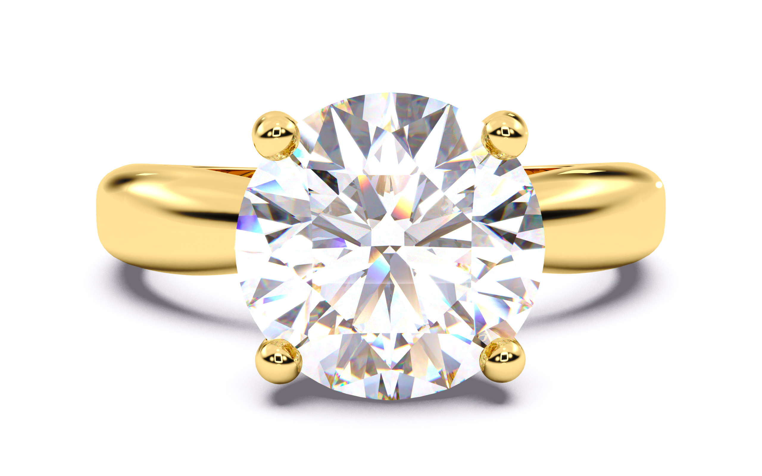 Round Diamond Solitaire Ring 3D print model 3D print model_2