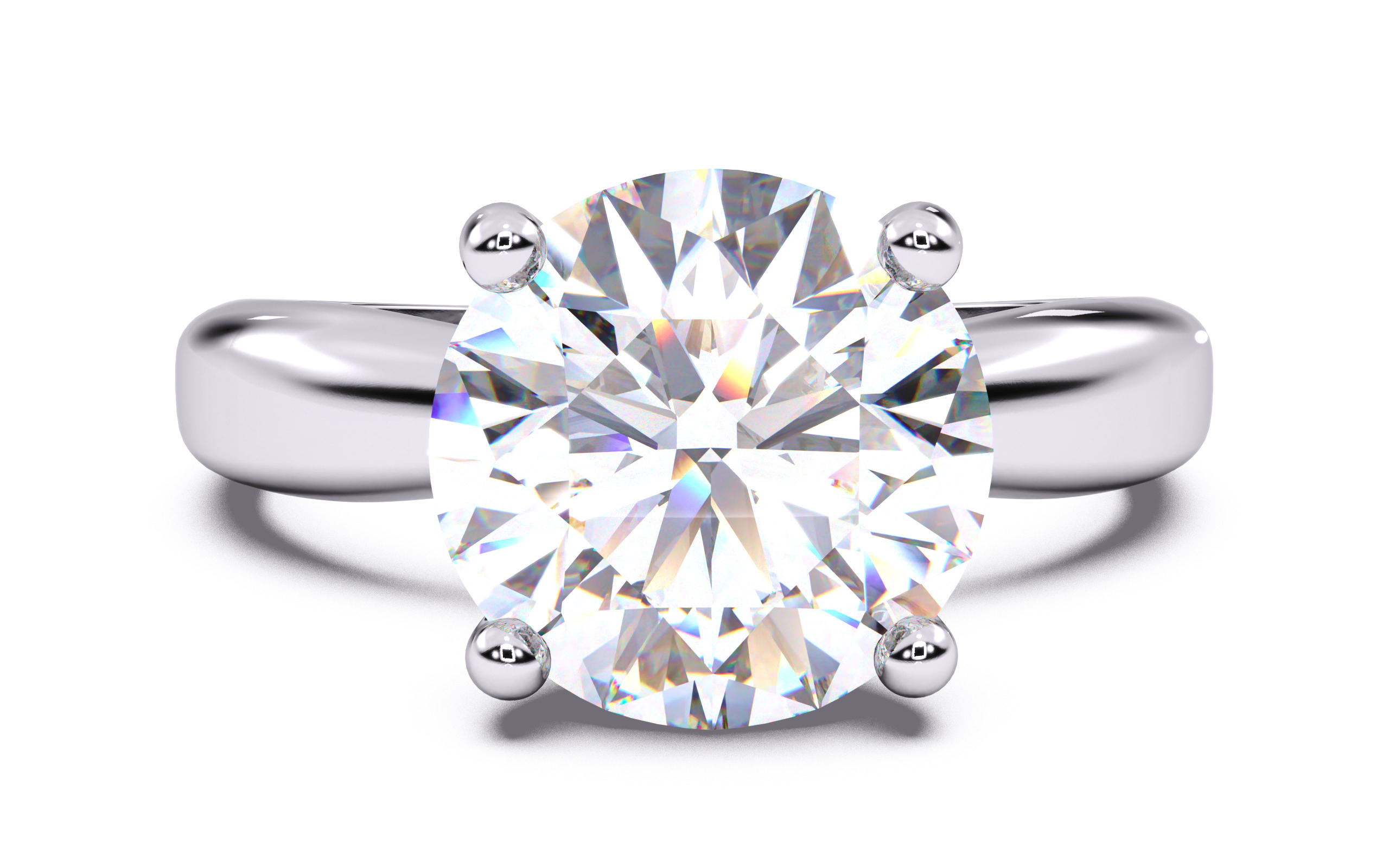 Round Diamond Solitaire Ring 3D print model 3D print model_20