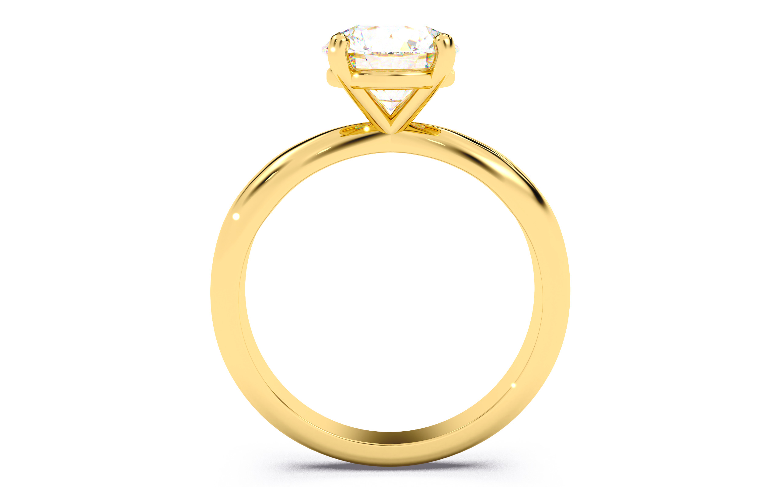 Round Diamond Solitaire Ring 3D print model 3D print model_5