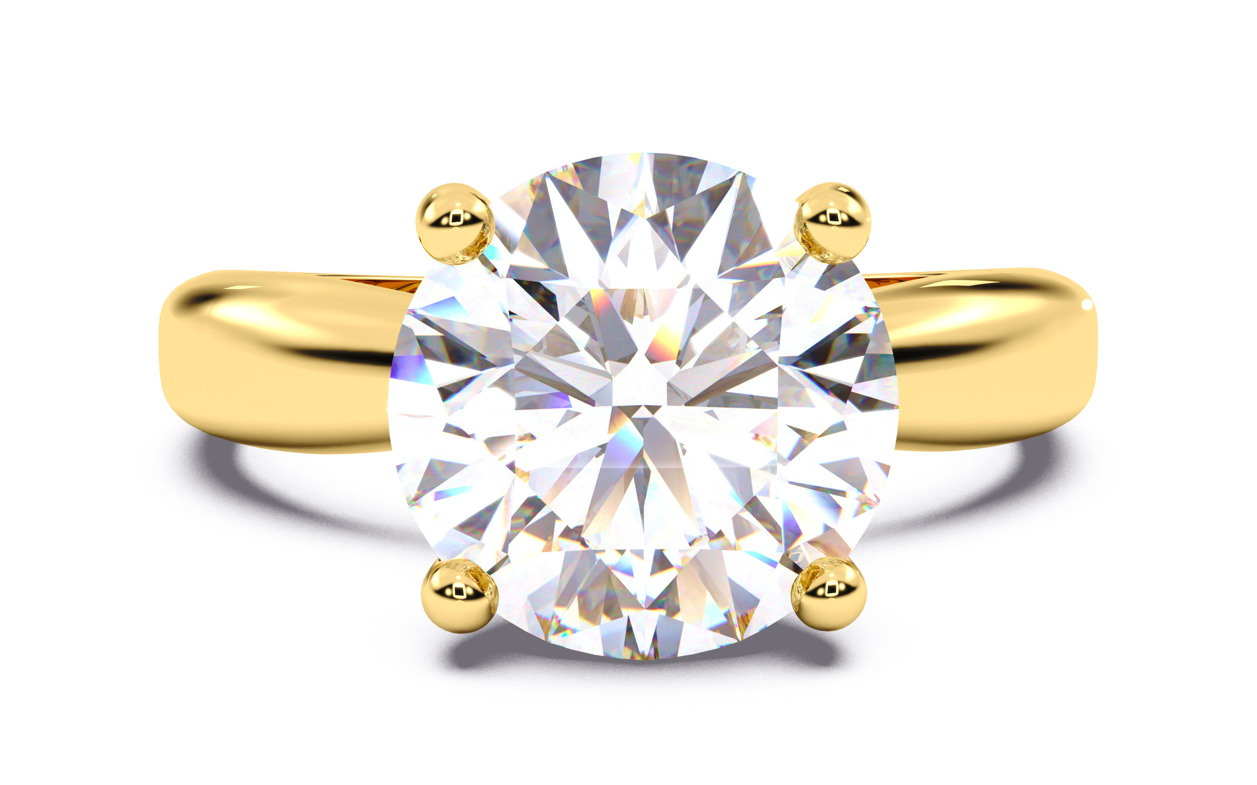 Round Diamond Solitaire Ring 3D print model 3D print model_13