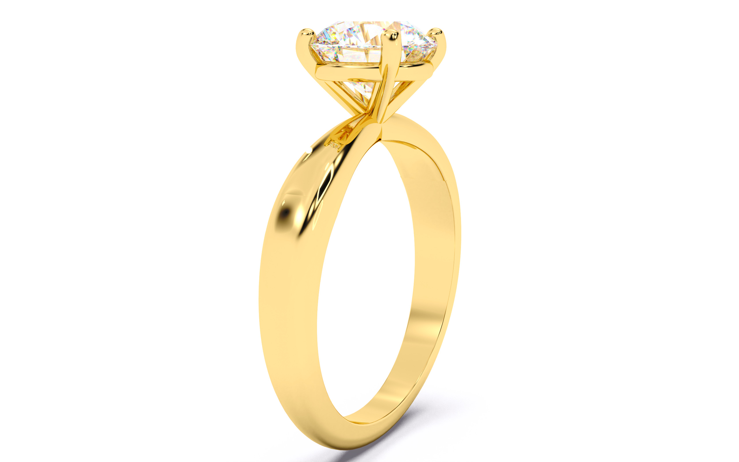 Round Diamond Solitaire Ring 3D print model 3D print model_17