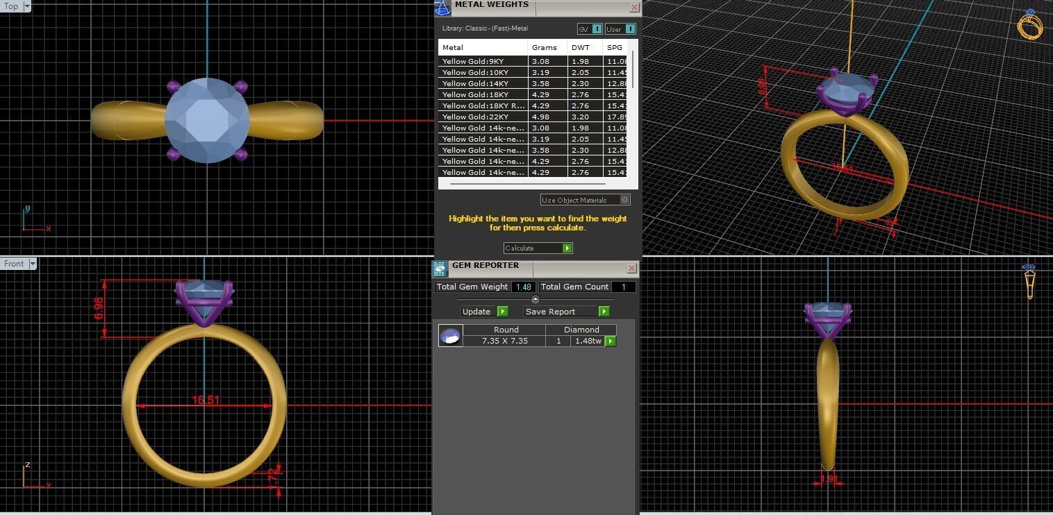 Round Diamond Solitaire Ring 3D print model 3D print model_1