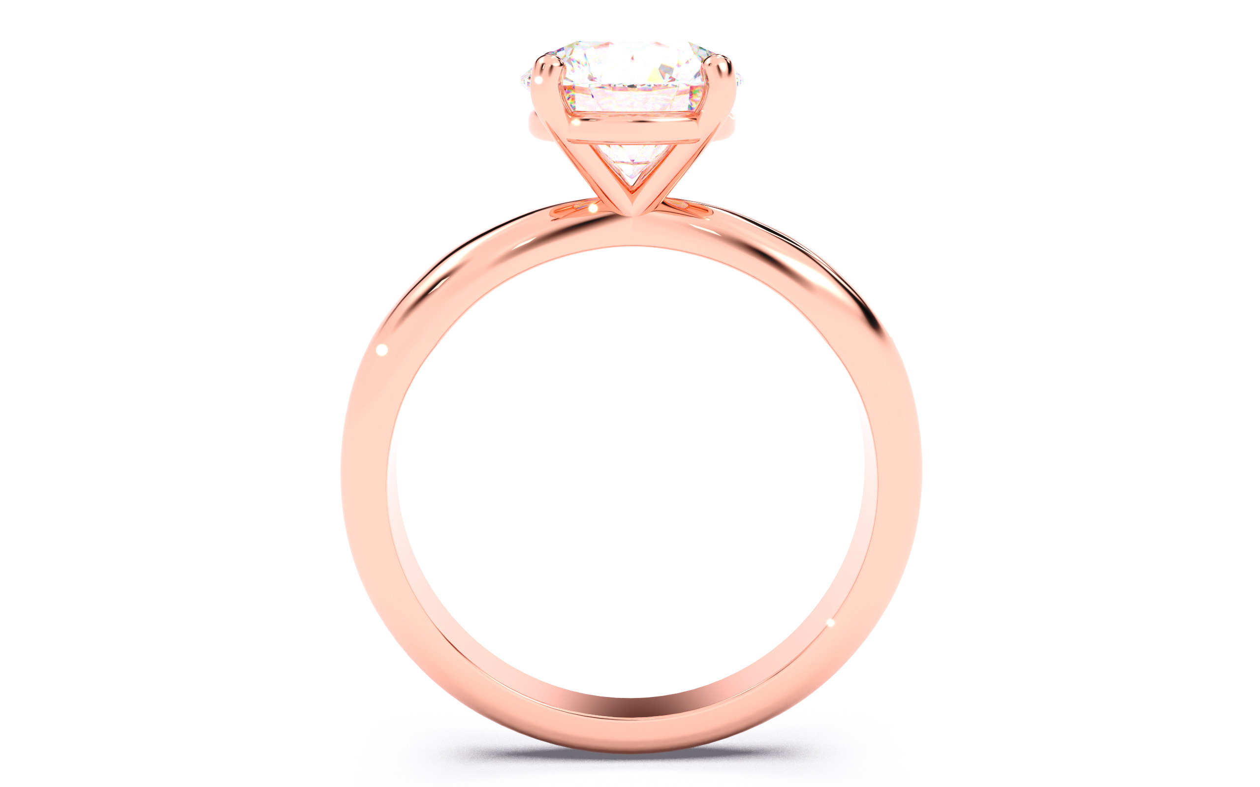 Round Diamond Solitaire Ring 3D print model 3D print model_23