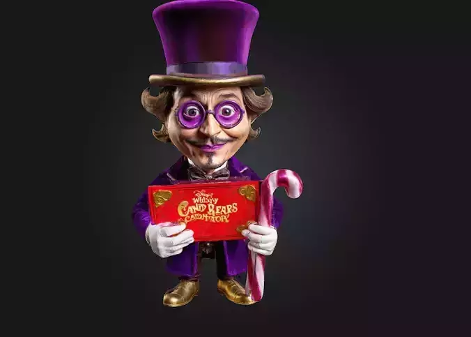 Willy Wonka 3D Printable Stylized Caricature 3D print model