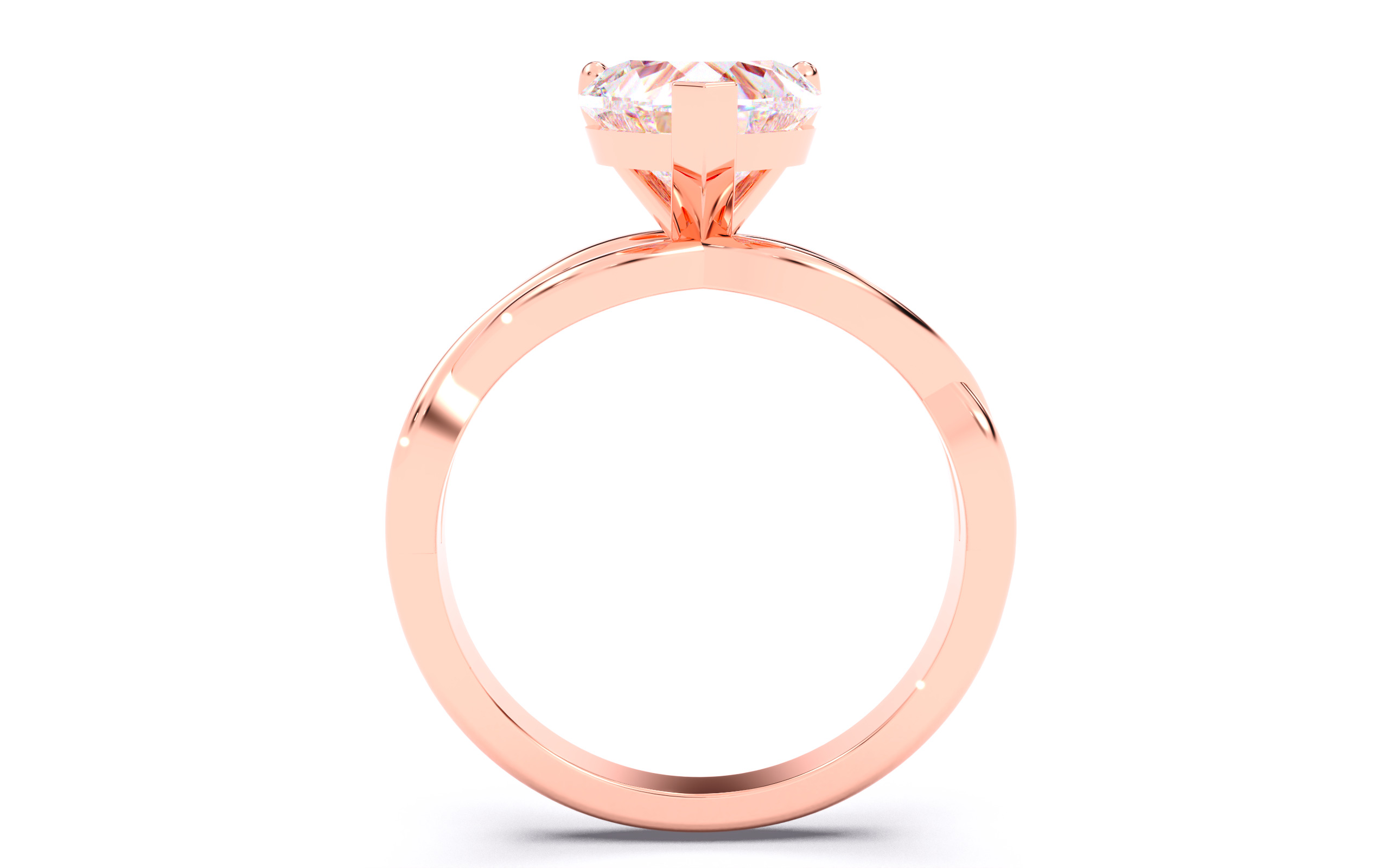 Heart Diamond Solitaire Ring 3D print model 3D print model_22